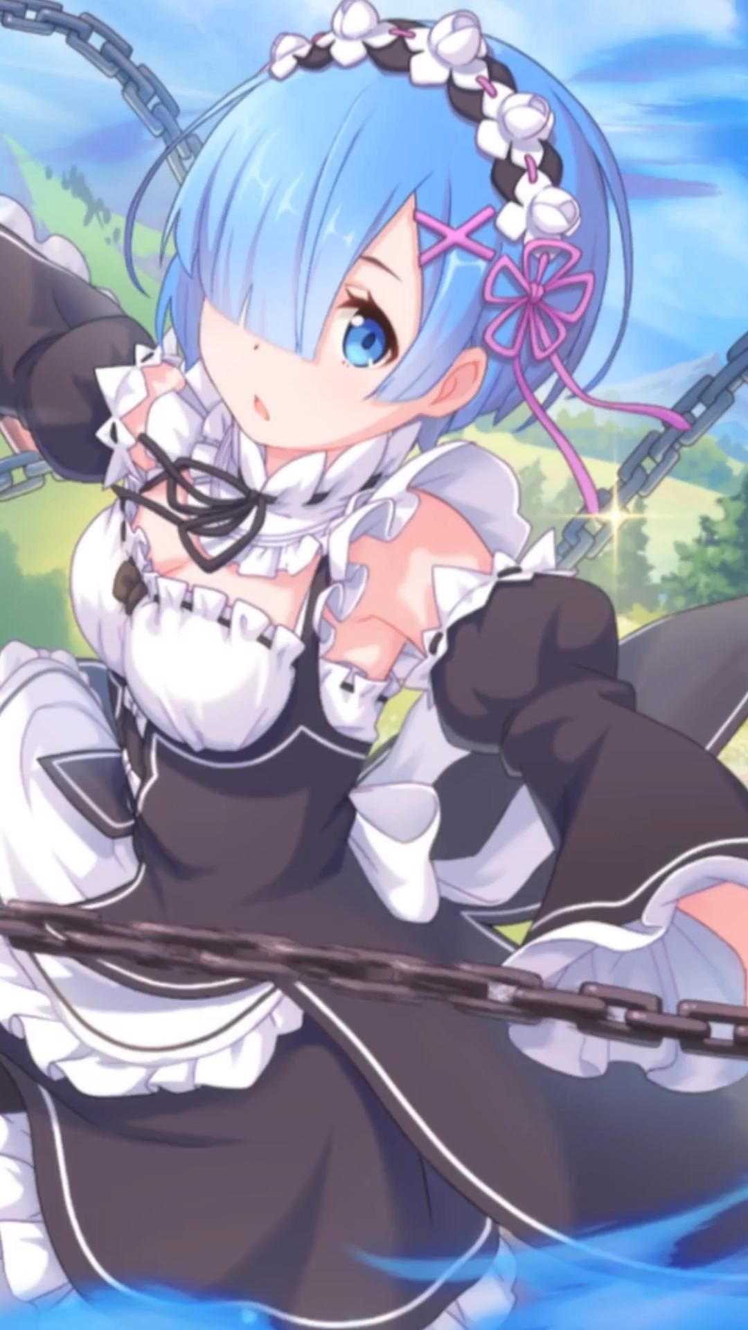 Rem from Re:Zero live wallpaper. Rem (レム) is one of the twin maids working for Roswaal L Mathers. #anime #waifu #rem #re:. Anime, Anime maid, Anime wallpaper live