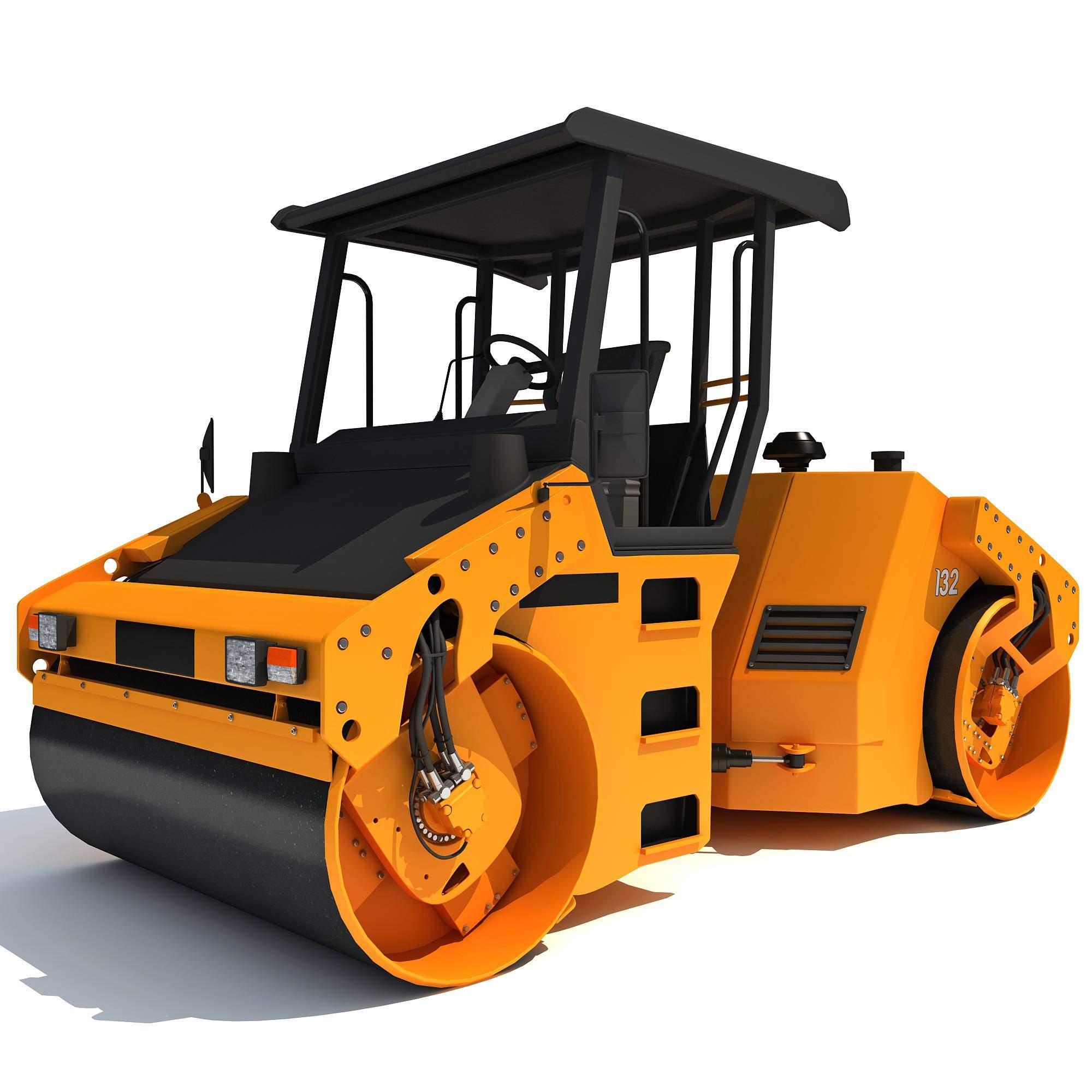 Asphalt Road Roller 3D Model