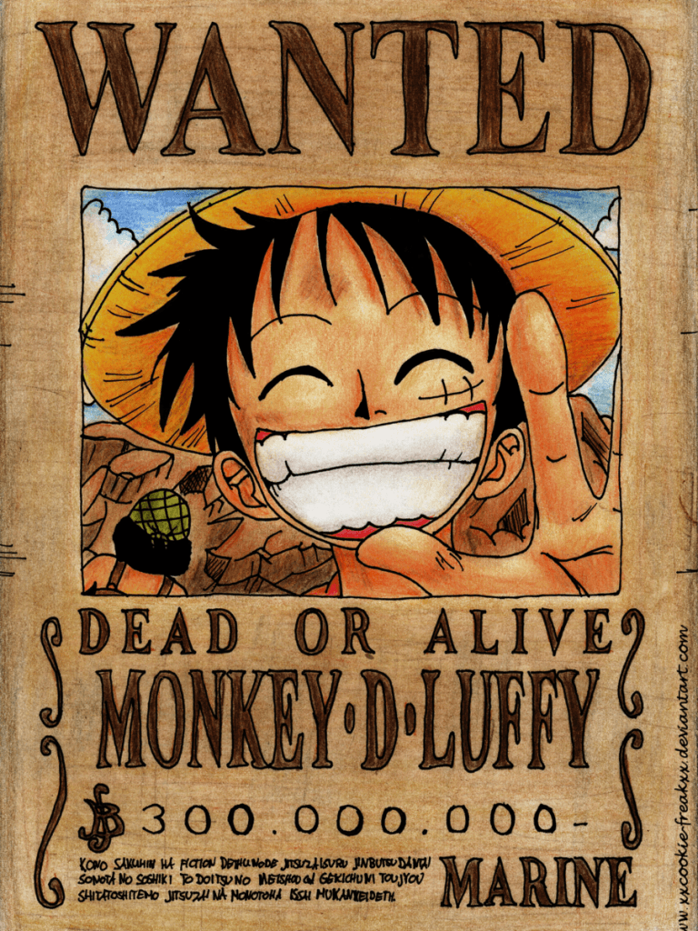 Luffy Wanted Poster Wallpaper Free Luffy Wanted Poster Background