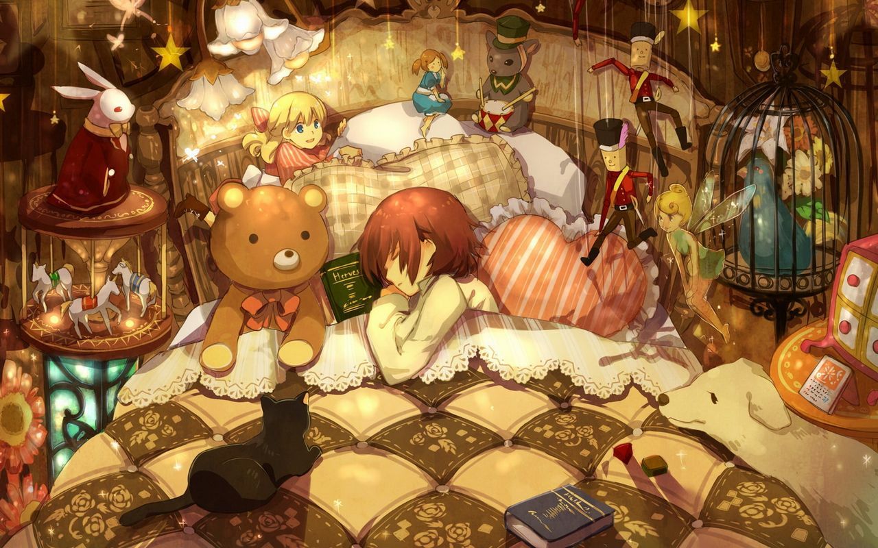Anime Girl Sleeping HD Wallpaper
