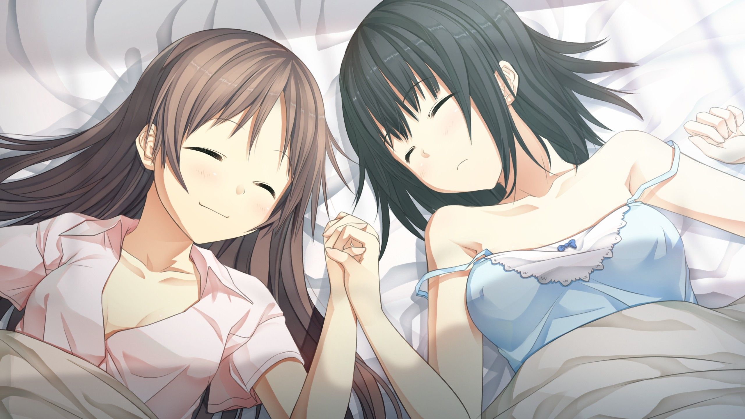 sleeping anime anime girls 1914x1080 wallpaper
