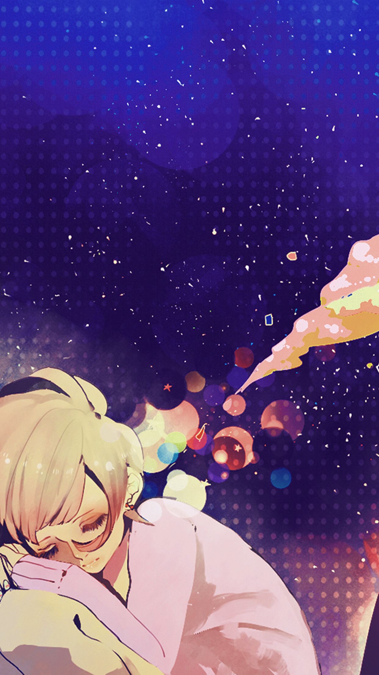 Sleeping Girl Anime Art Illustration Blue Wallpaper