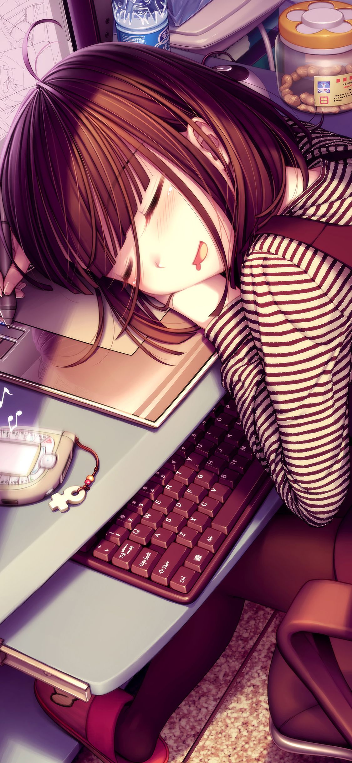 iPhoneXpapers anime art girl sleeping