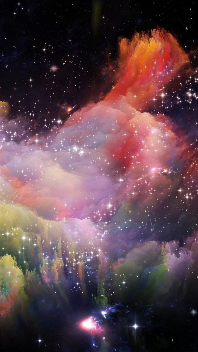 Space Rainbow Stars Wallpaper