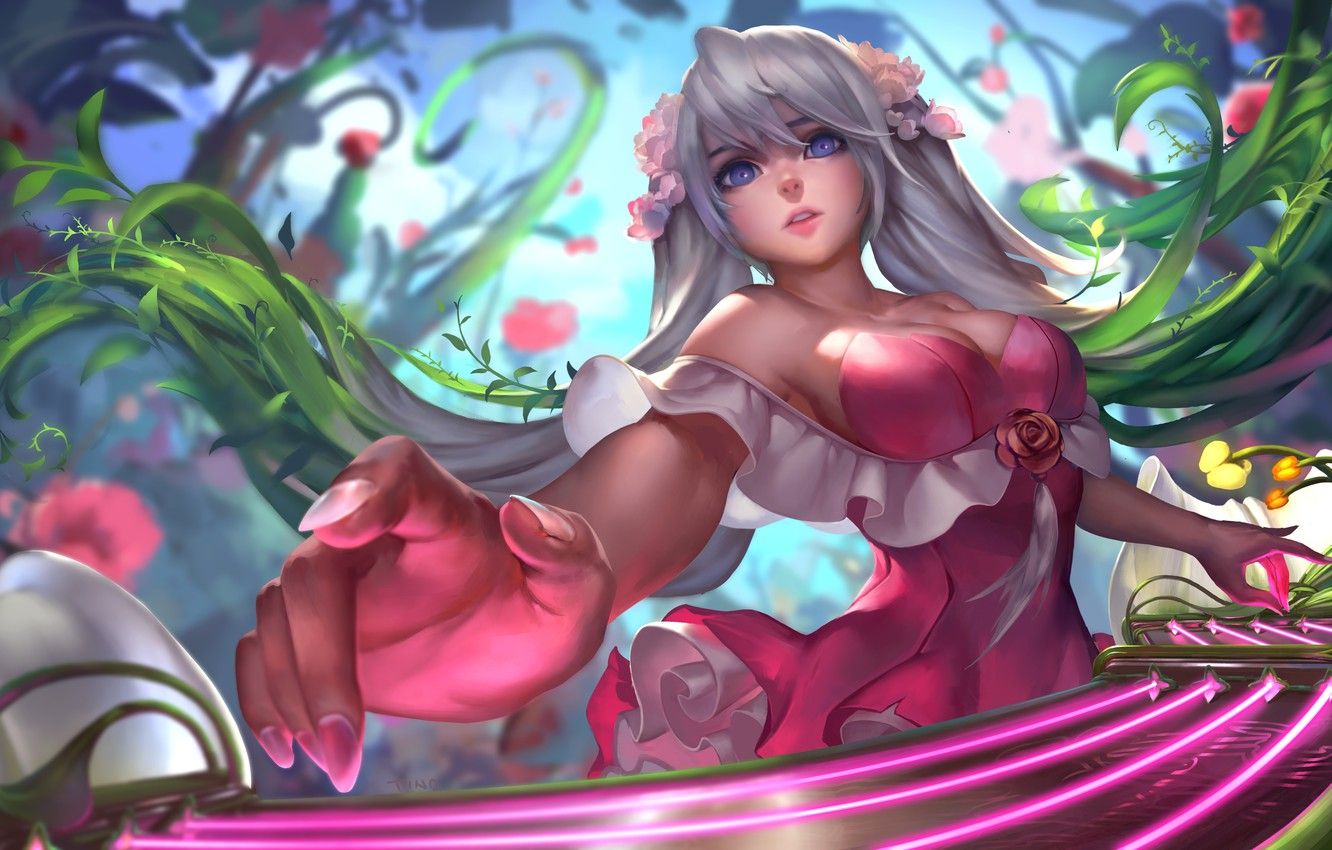 Wallpaper Girl, The game, League of Legends, Katarina, Pink outfit image for desktop, section игры