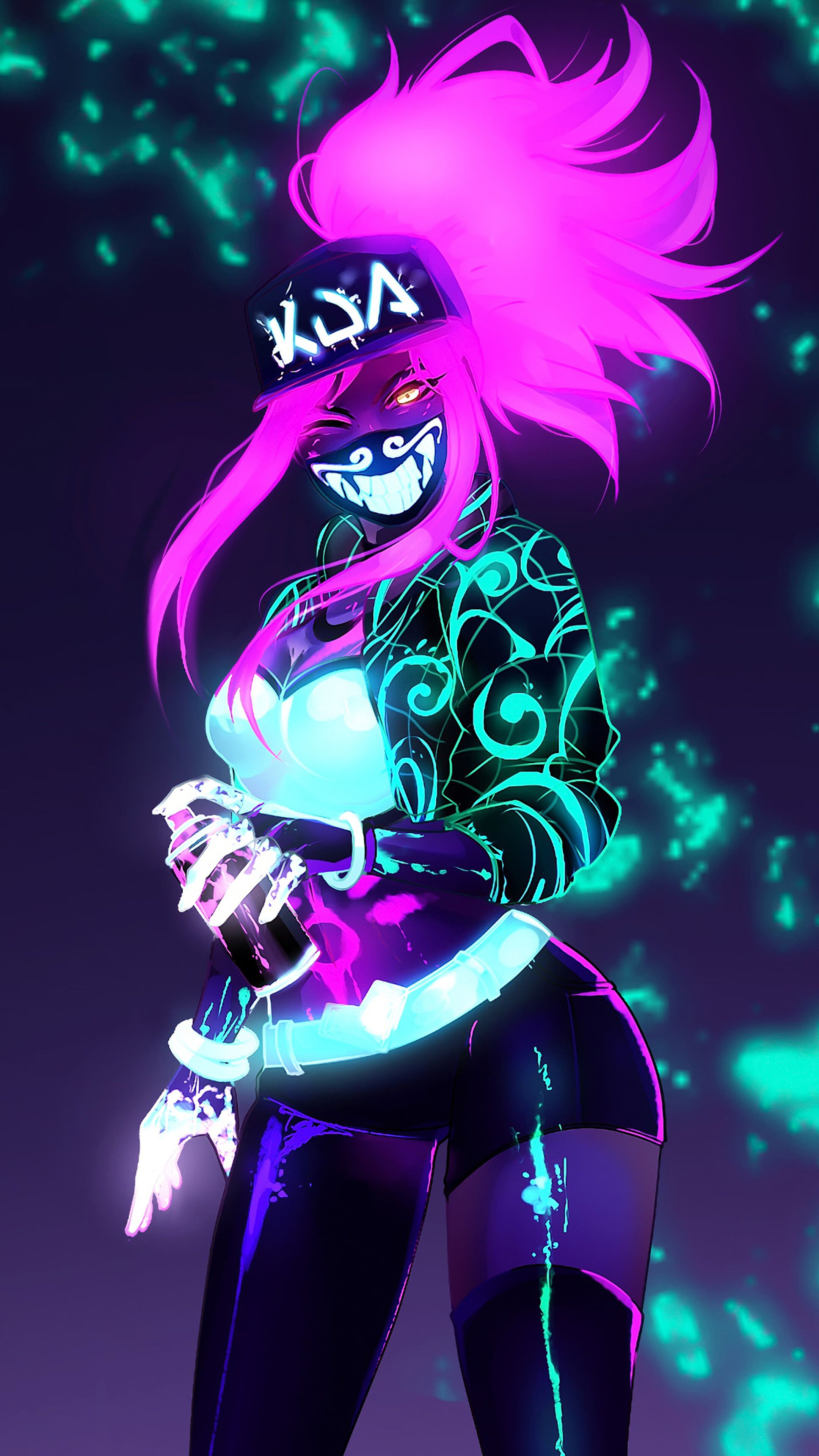 Akali, LoL, K DA, Neon, Mask, 4K Phone HD Wallpaper, Image, Background, Photo And Picture. Mocah HD Wallpaper