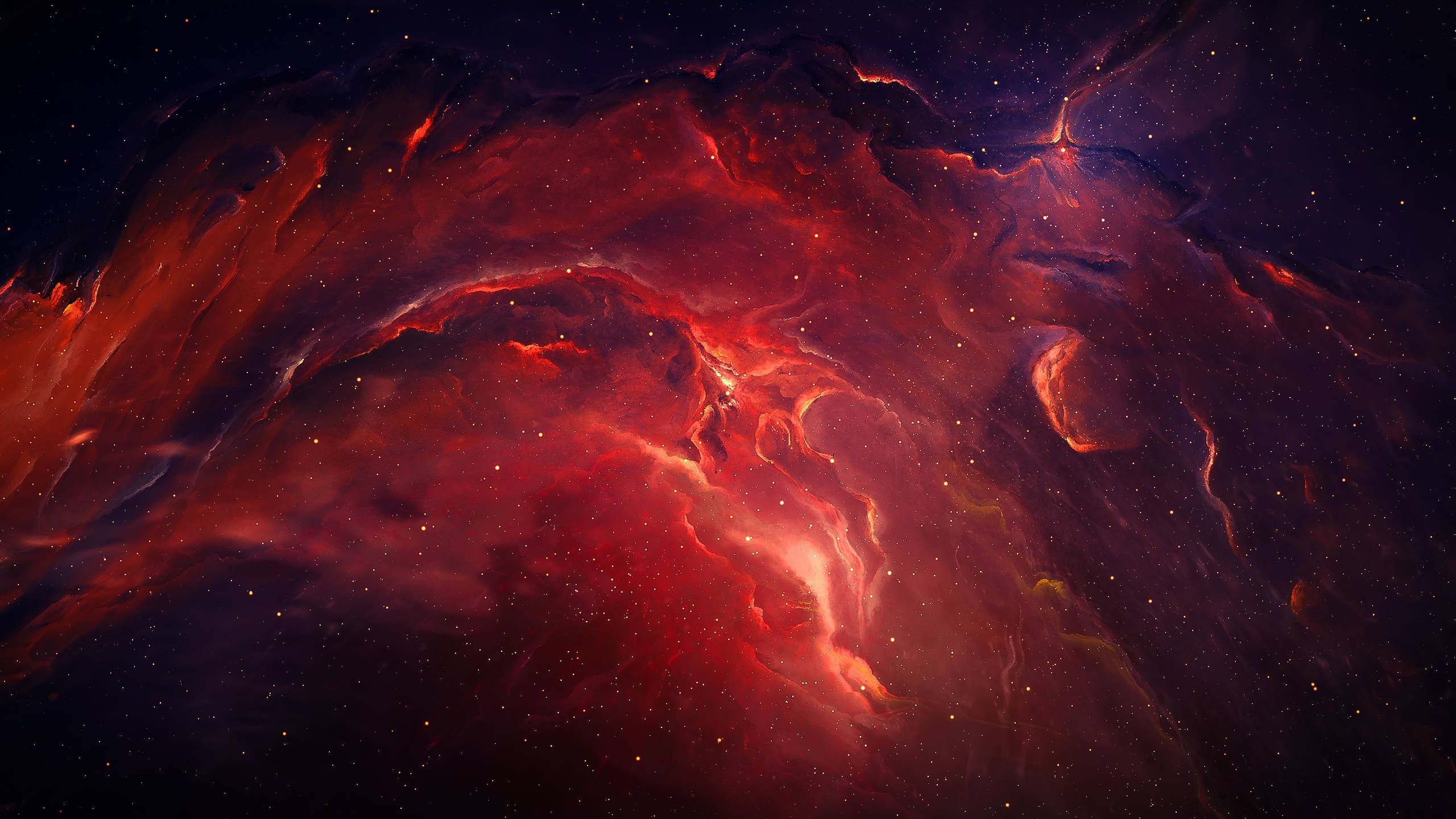 4k Resolution Red Space Wallpaper