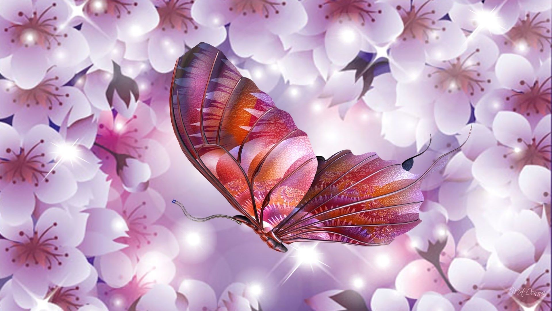 butterfly, Wallpaper Collection 1920x1080. Cherry blossom wallpaper, Butterfly wallpaper, Cross paintings
