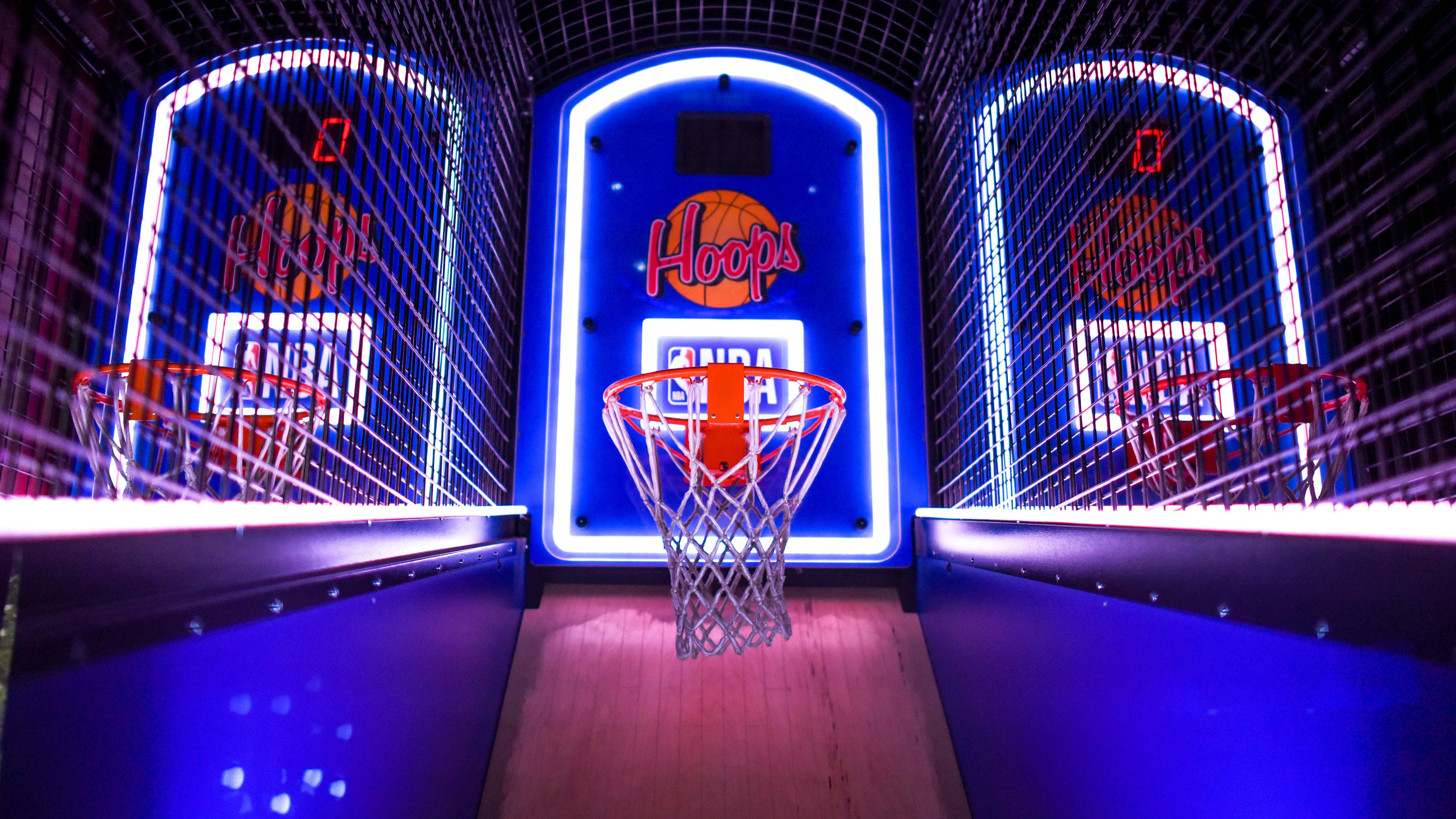 Neon Basketball Ground Wallpaper 4K