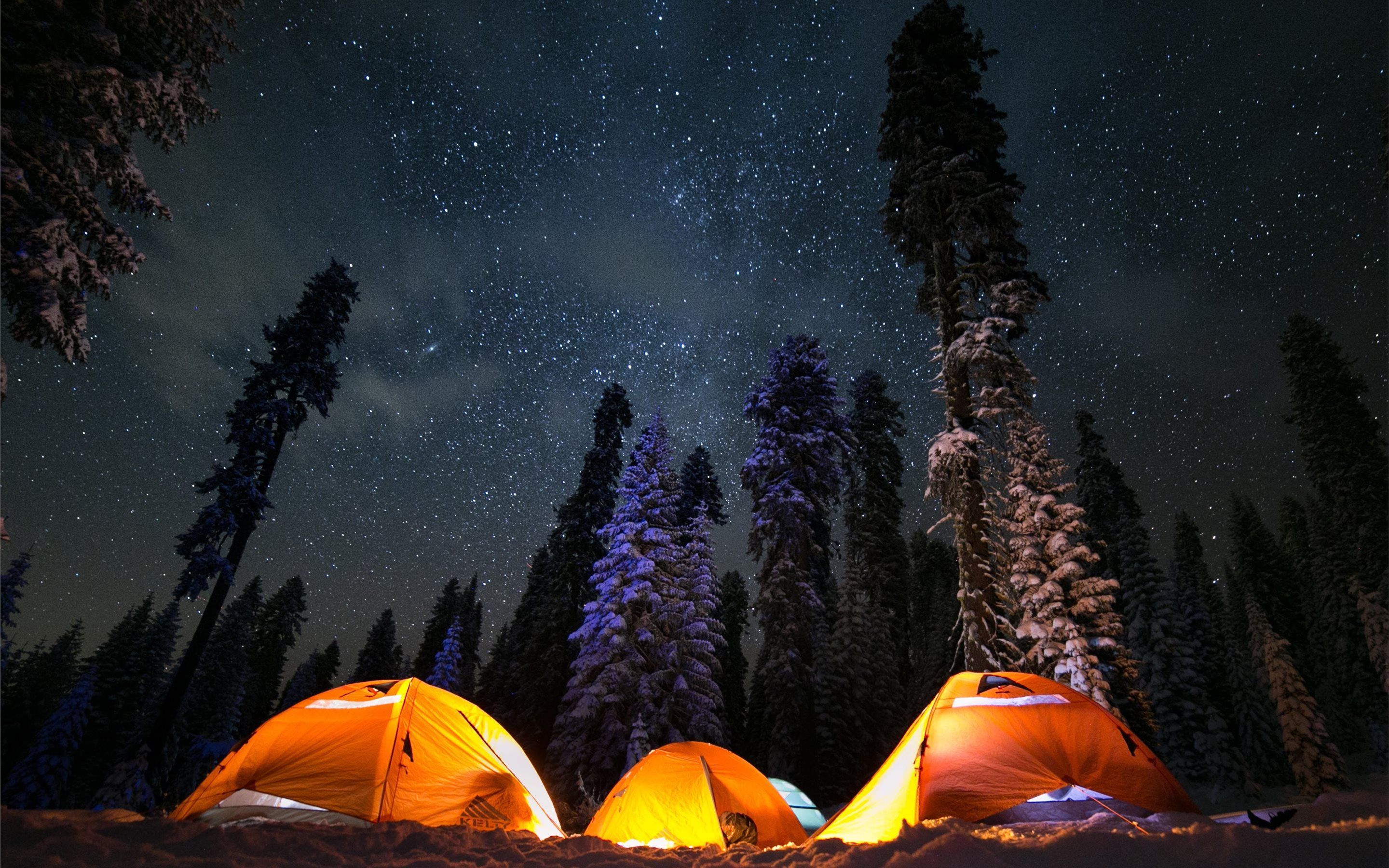 Snow Camping in Sierra Na. MacBook Air Wallpaper Download