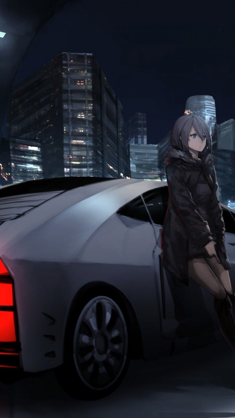 Night Anime Car Wallpaper