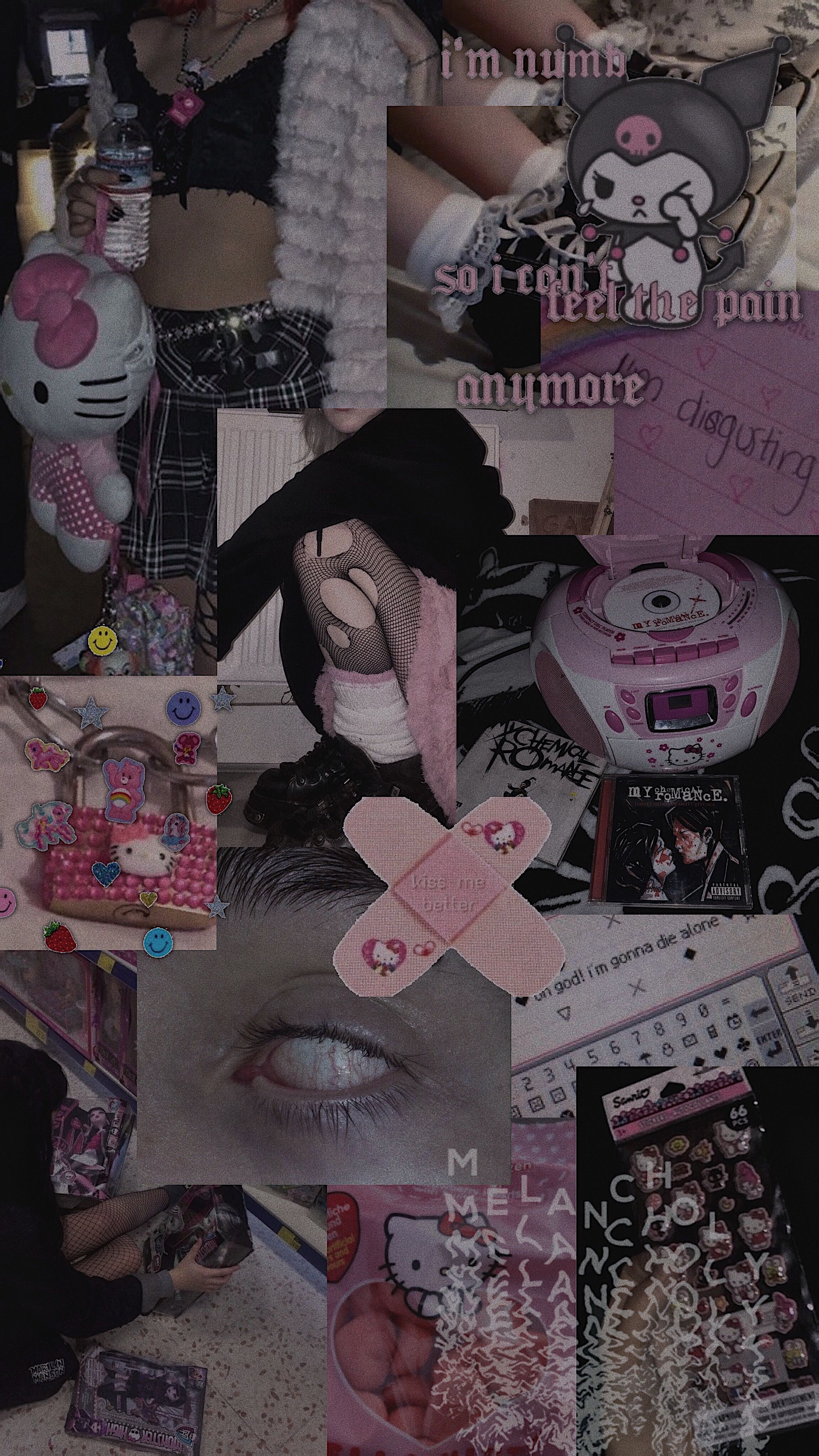 aesthetic background. Goth wallpaper, Emo wallpaper, Hello kitty iphone wallpaper
