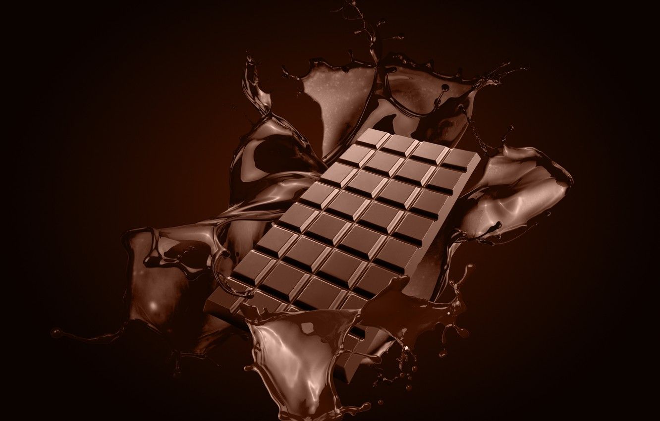 Wallpaper squirt, chocolate, splash, chocolate bar image for desktop, section рендеринг