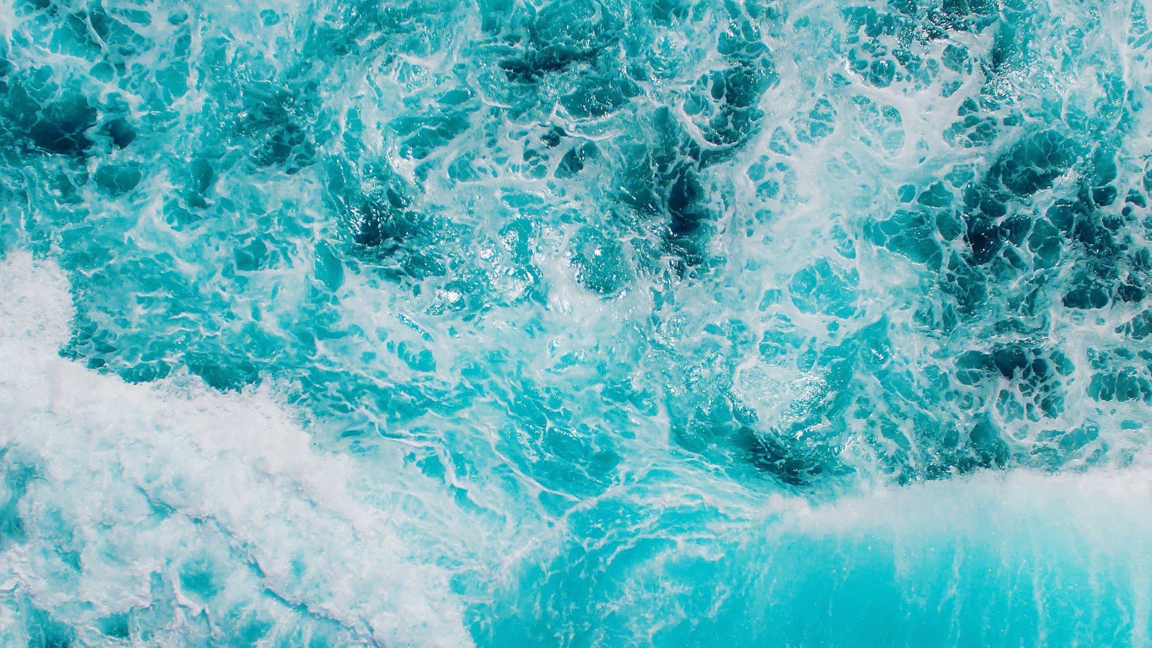 Aerial view of beautiful ocean waves HD Wallpaper 4K Ultra HD