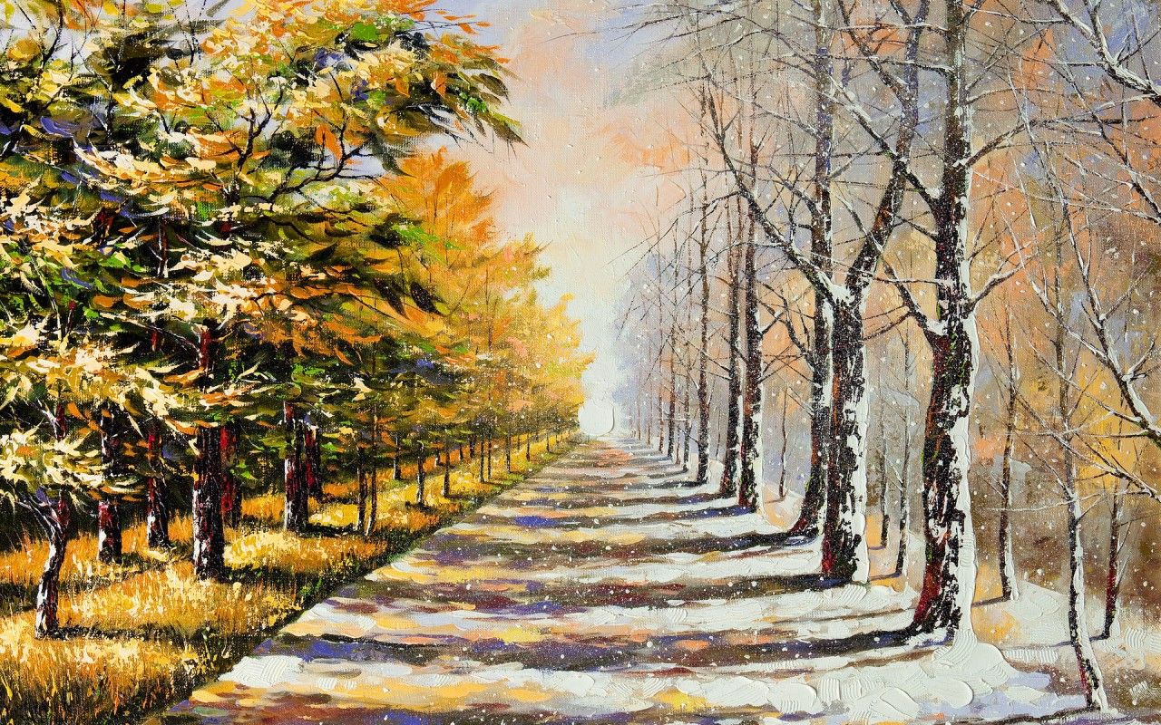 Summer & Winter Stunning View Wallpaper And Summer Painting