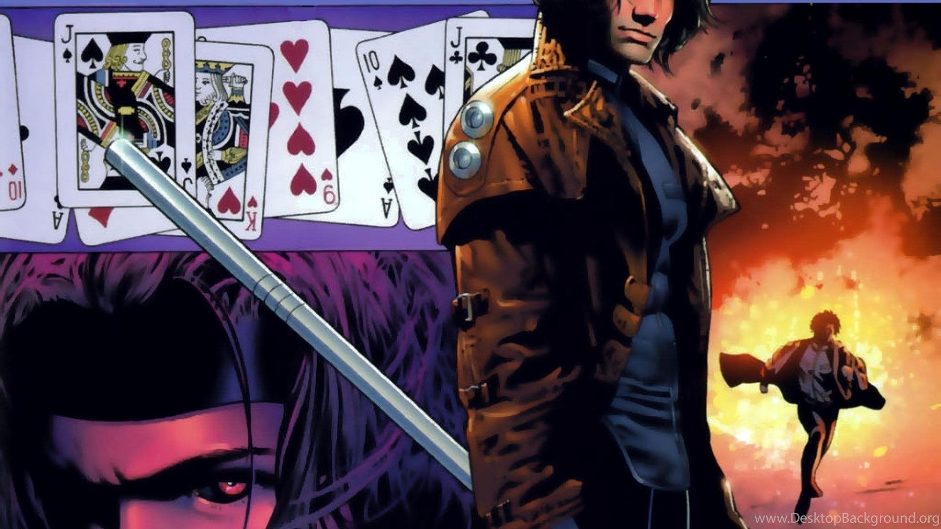 Gambit Marvel Comics X Men Cards Comics Wallpaper Desktop Background