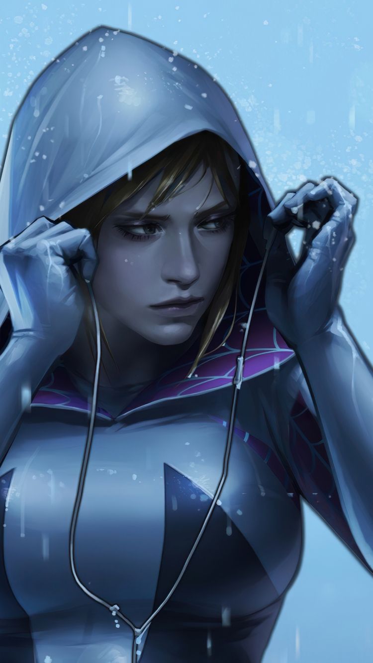 Download 750x1334 Wallpaper Spider Gwen, Beautiful, Superhero, Art, Iphone 7, Iphone 8, 750x1334 HD Image, Background, 25321