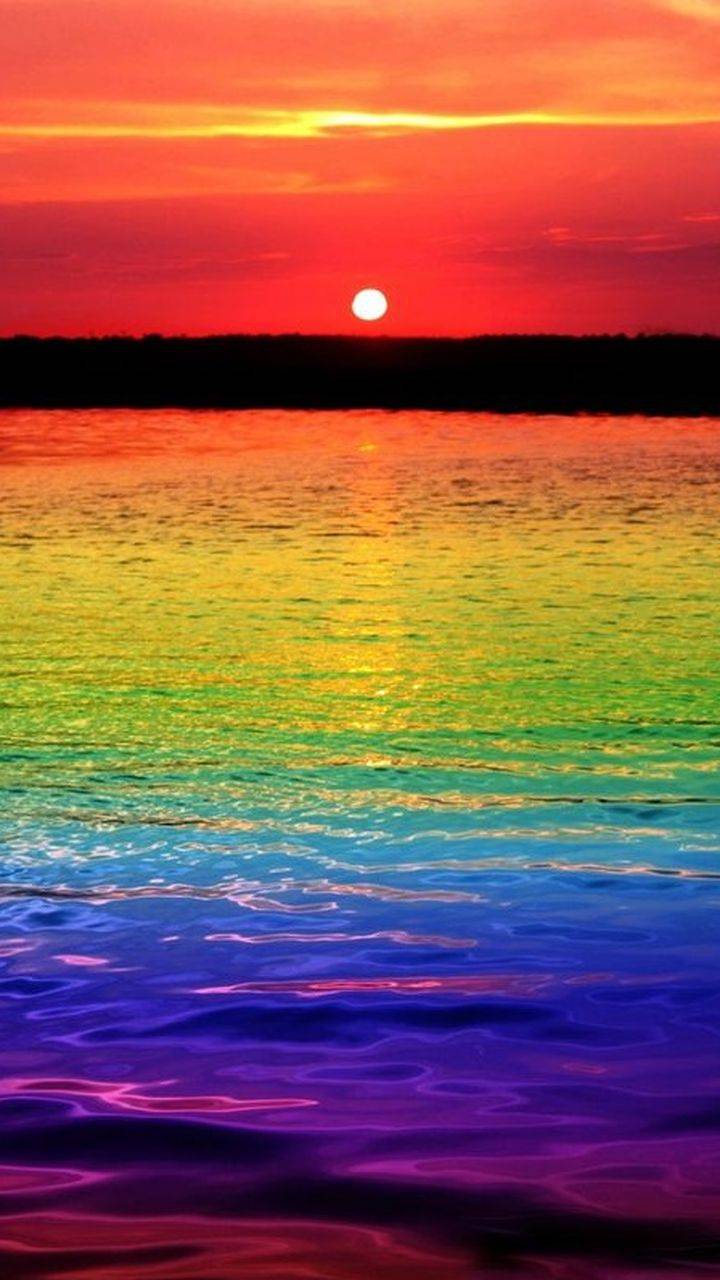 rainbow sunset wallpaper