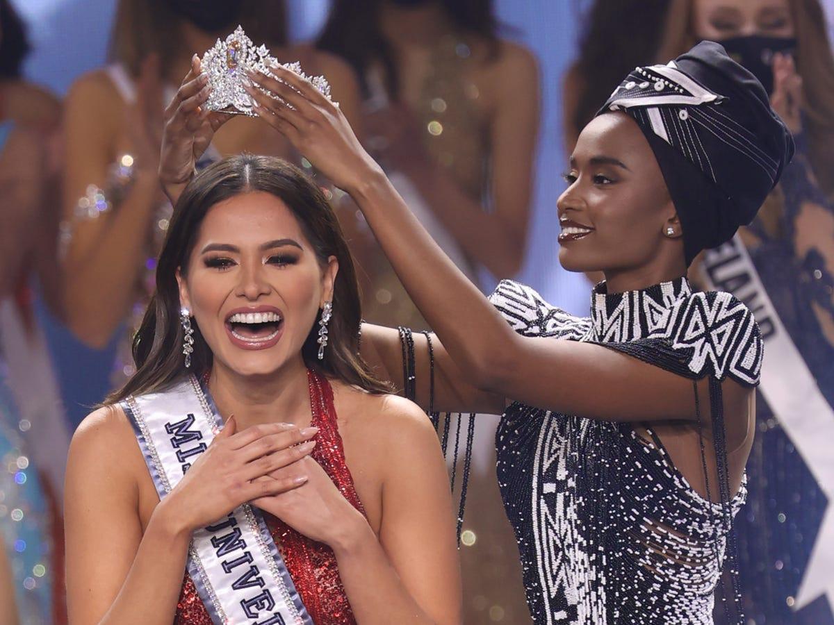 Photos show the emotional moment Miss Mexico Andrea Meza was crowned the new Miss Universe
