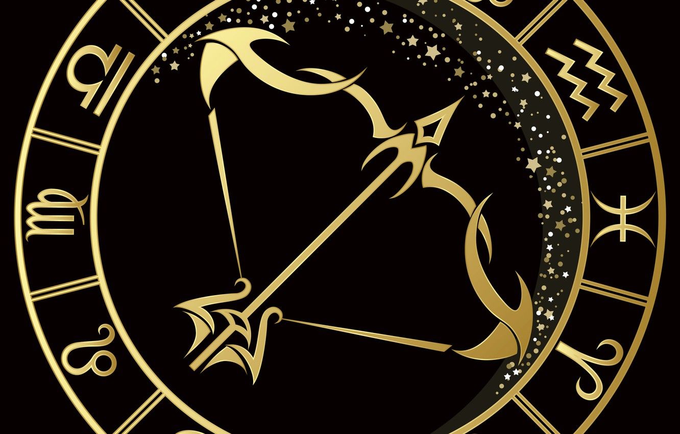 Wallpaper round, bow, Sagittarius, zodiac sign image for desktop, section разное