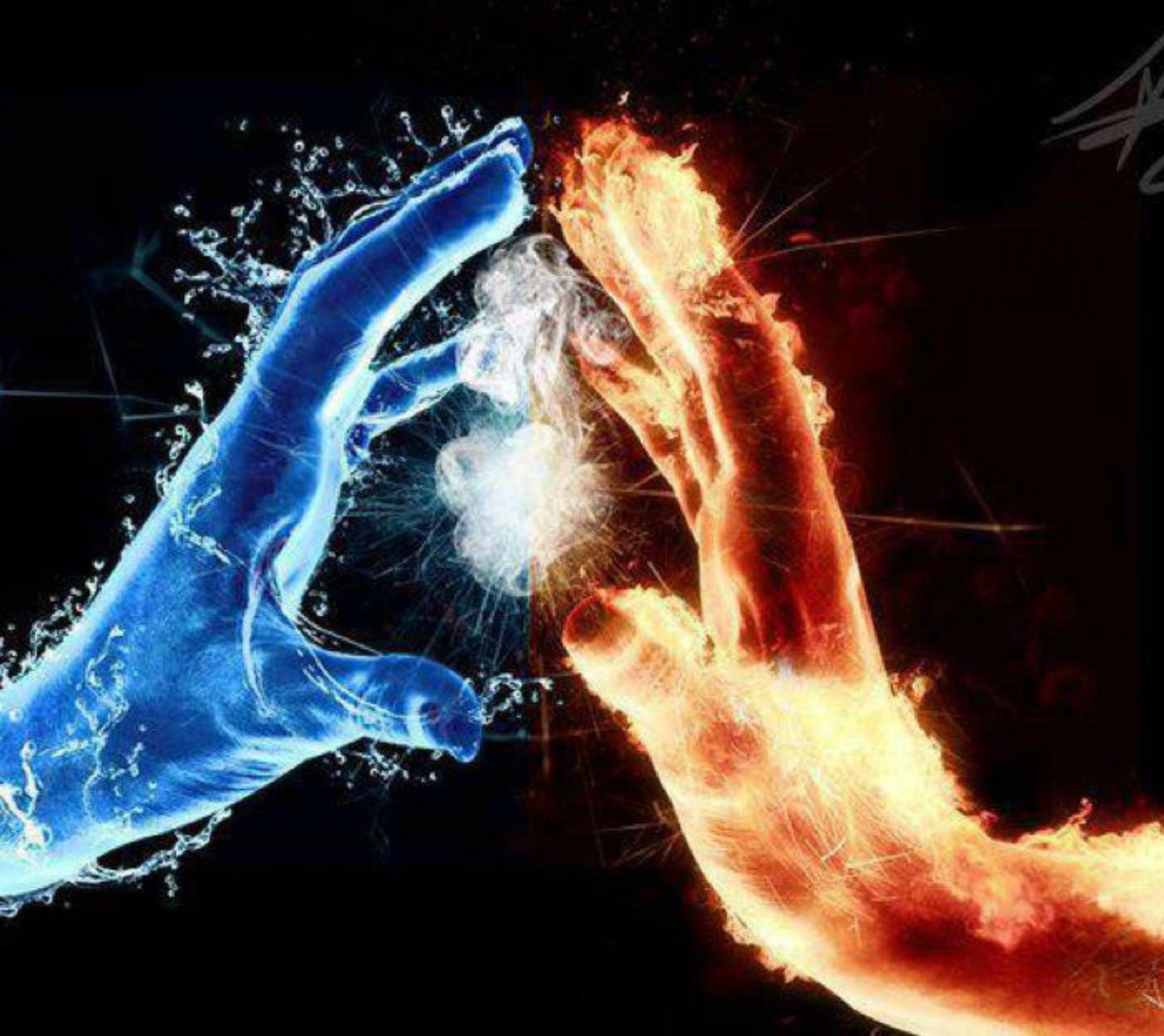 Fire and Ice Hands wallpaper