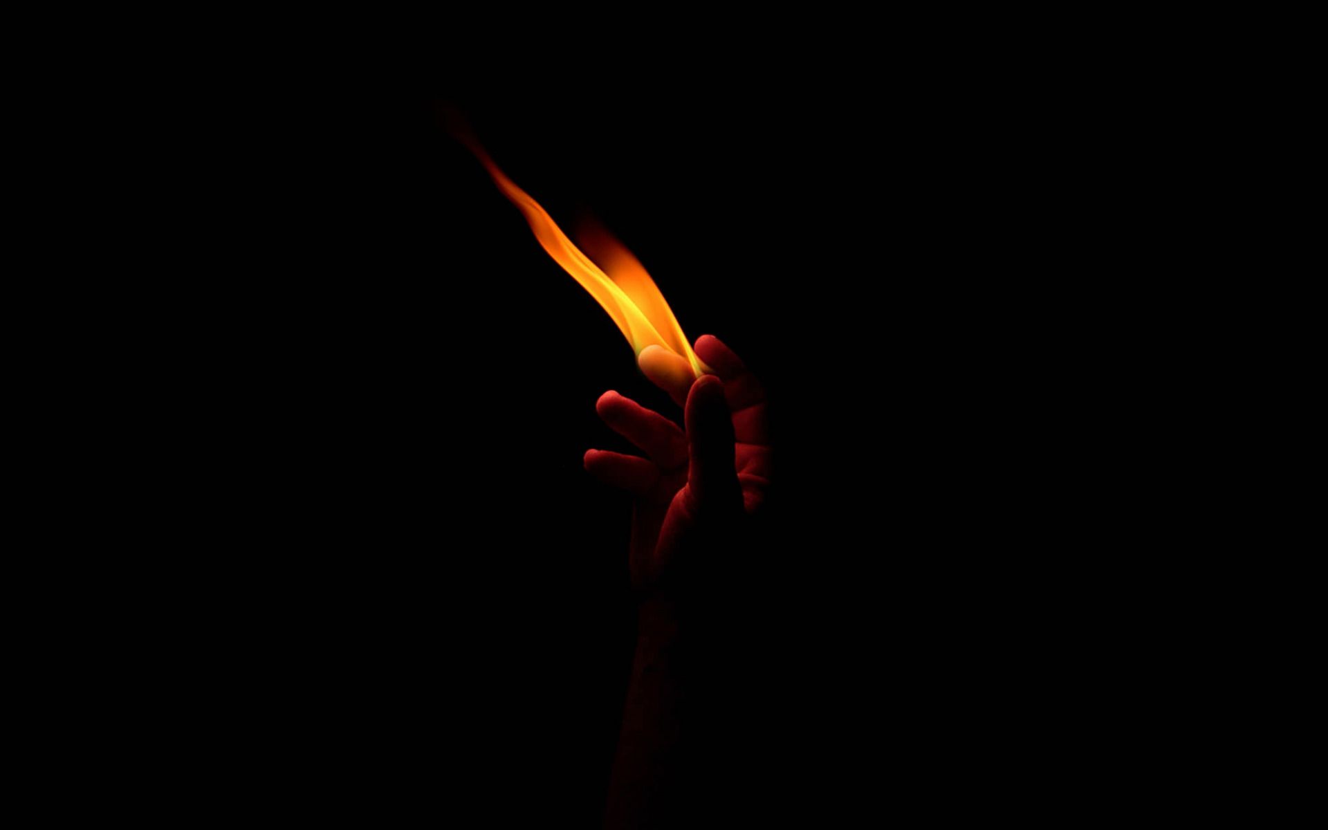 Download wallpaper fire in hand, flame, black background, hand, fire for desktop with resolution 1920x1200. High Quality HD picture wallpaper