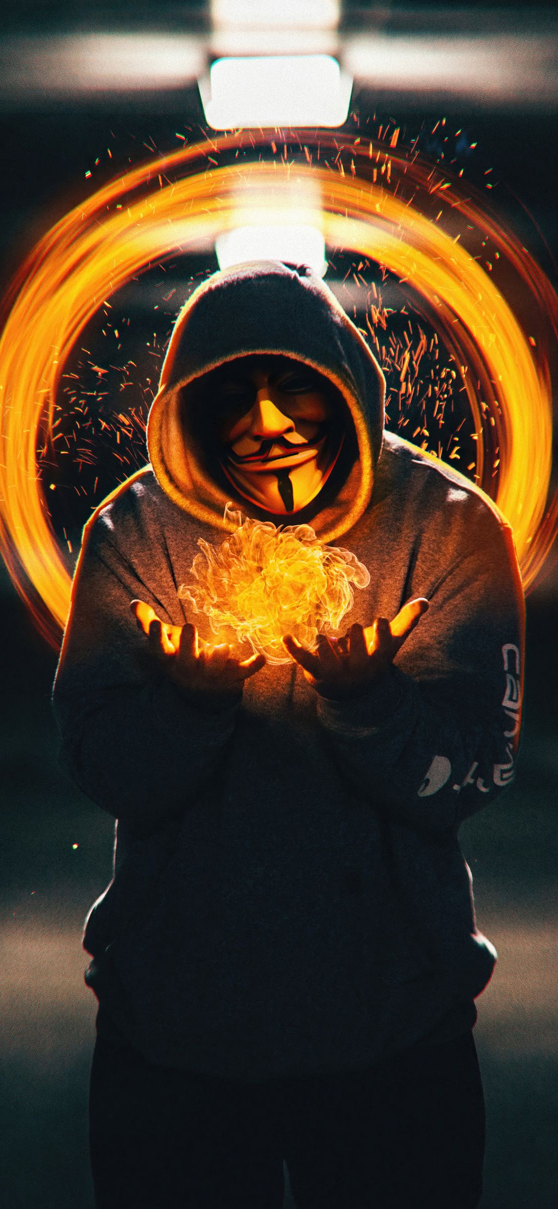 Flame In Hand Trick Anonymous iPhone XS, iPhone iPhone X HD 4k Wallpaper, Image, Background, Photo and Picture