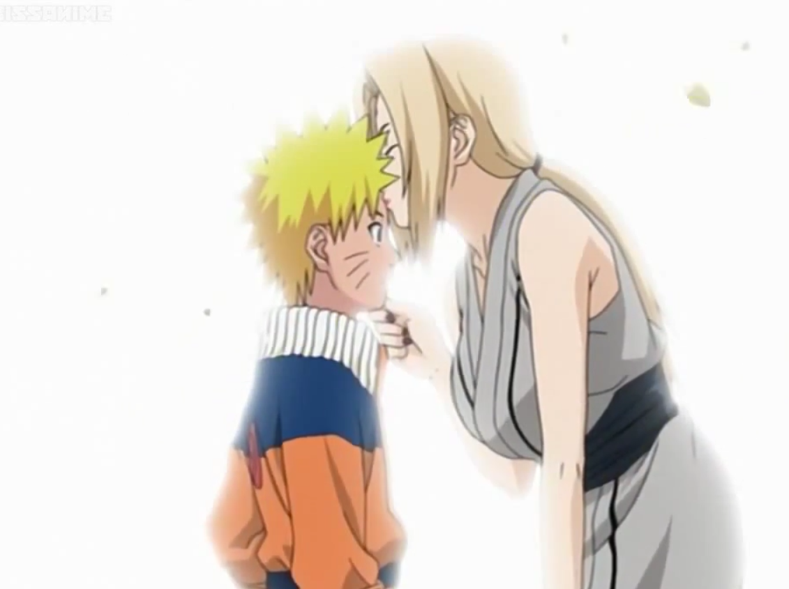 Tsunade gives Naruto a kiss. Lady tsunade, Anime naruto, Naruto