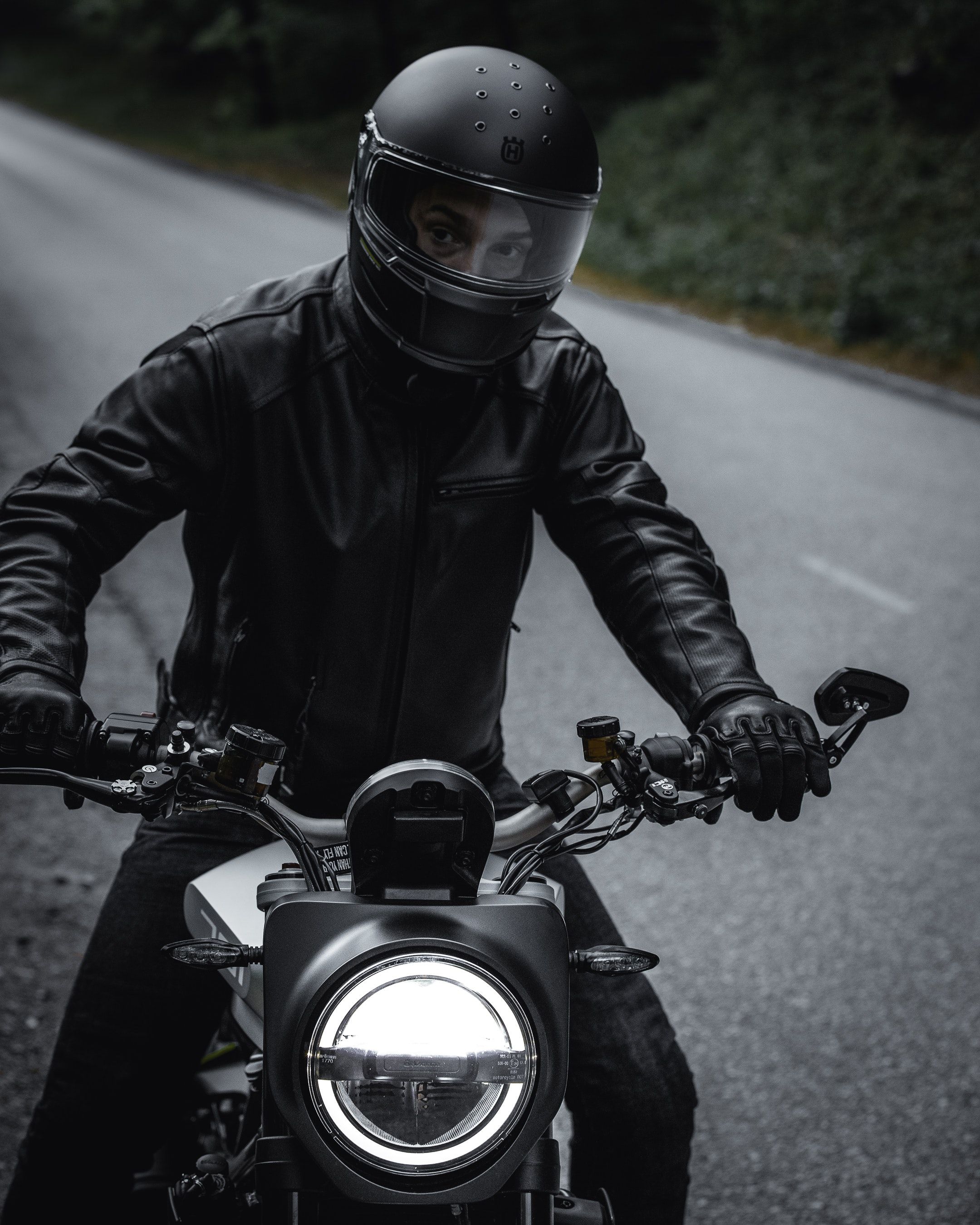 Man in Black Leather Jacket Riding Motorcycle · Free