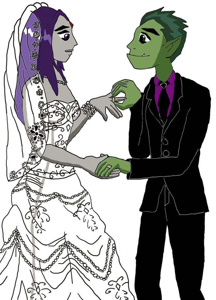 beast boy and raven in bed