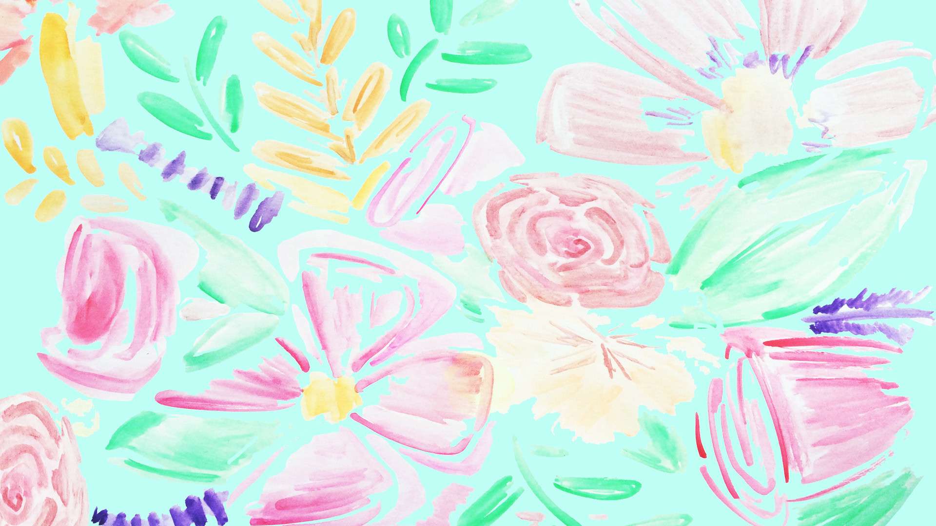 Watercolor Summer Desktop Wallpaper