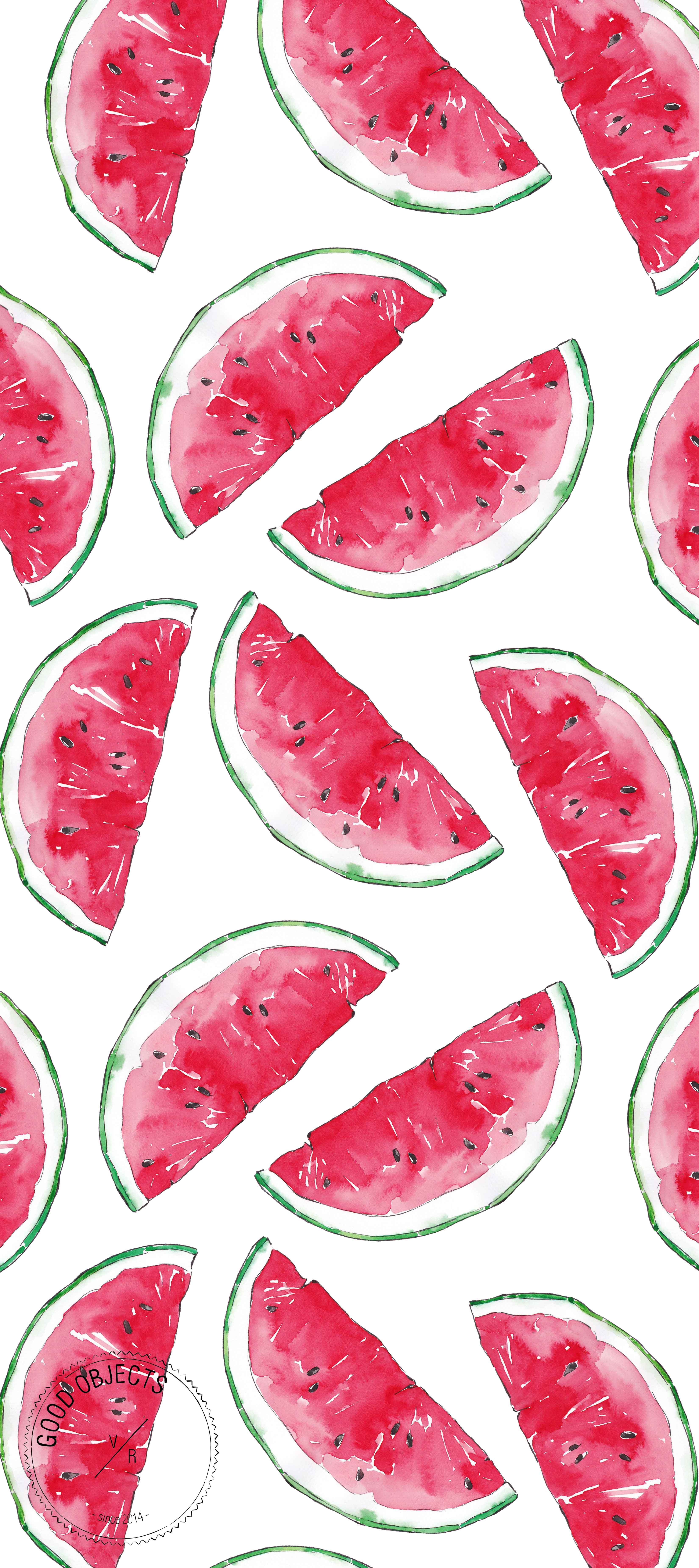 Good objects watercolor illustration pattern. Watermelon wallpaper, Watercolor wallpaper, Summer wallpaper