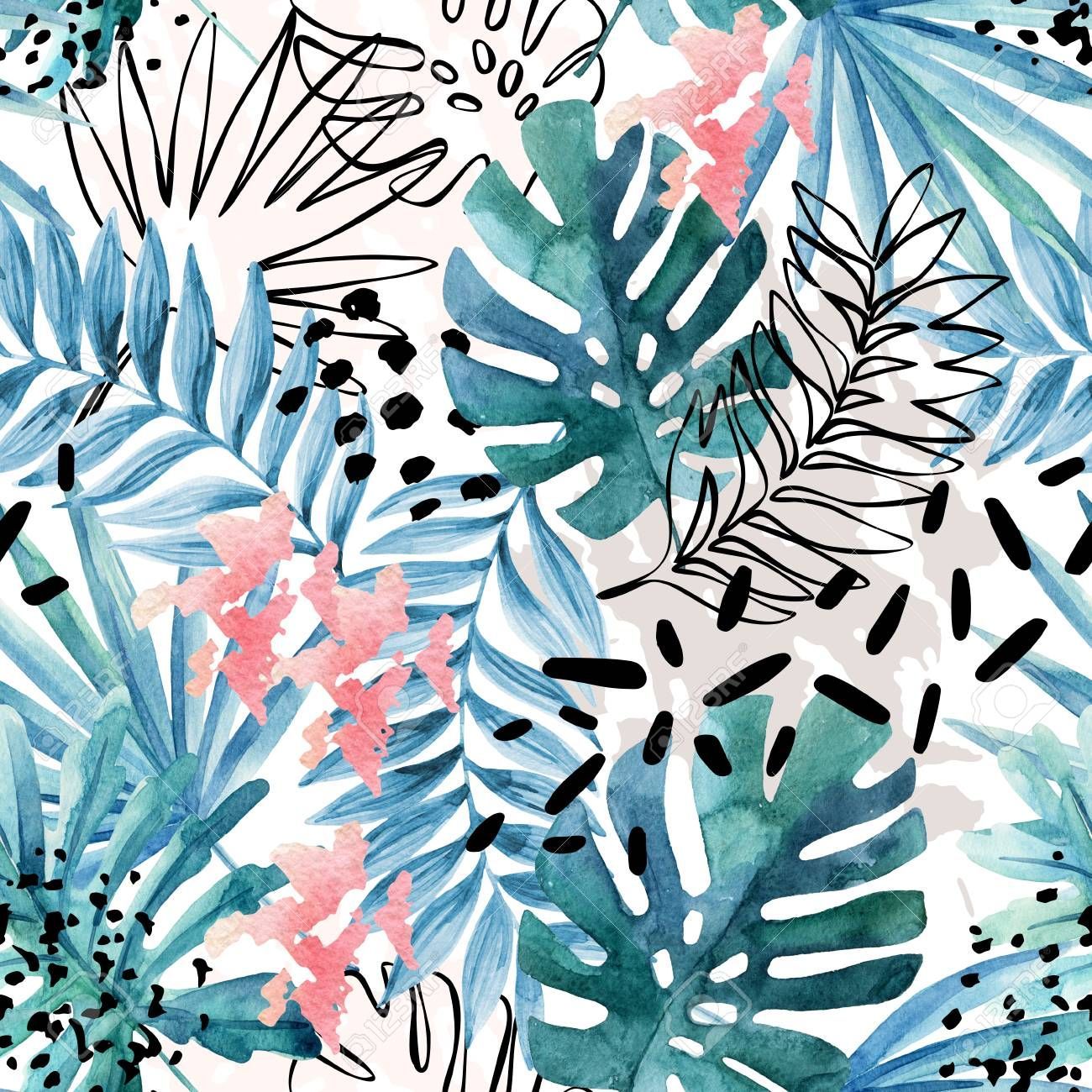 Image result for tropical abstract painting pattern. Abstract watercolor, Abstract, How to draw hands