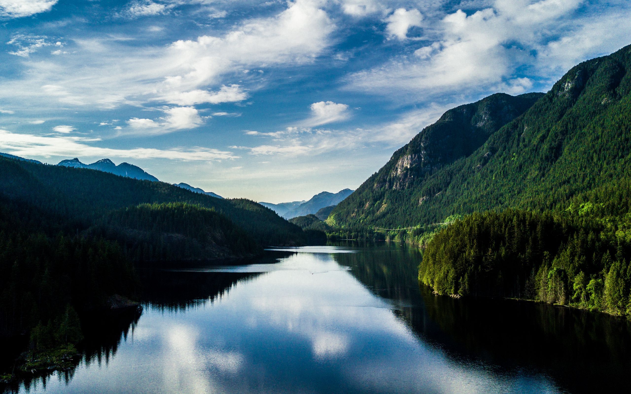 Download wallpaper 2560x1600 lake, mountains, reflection, summer widescreen 16:10 HD background