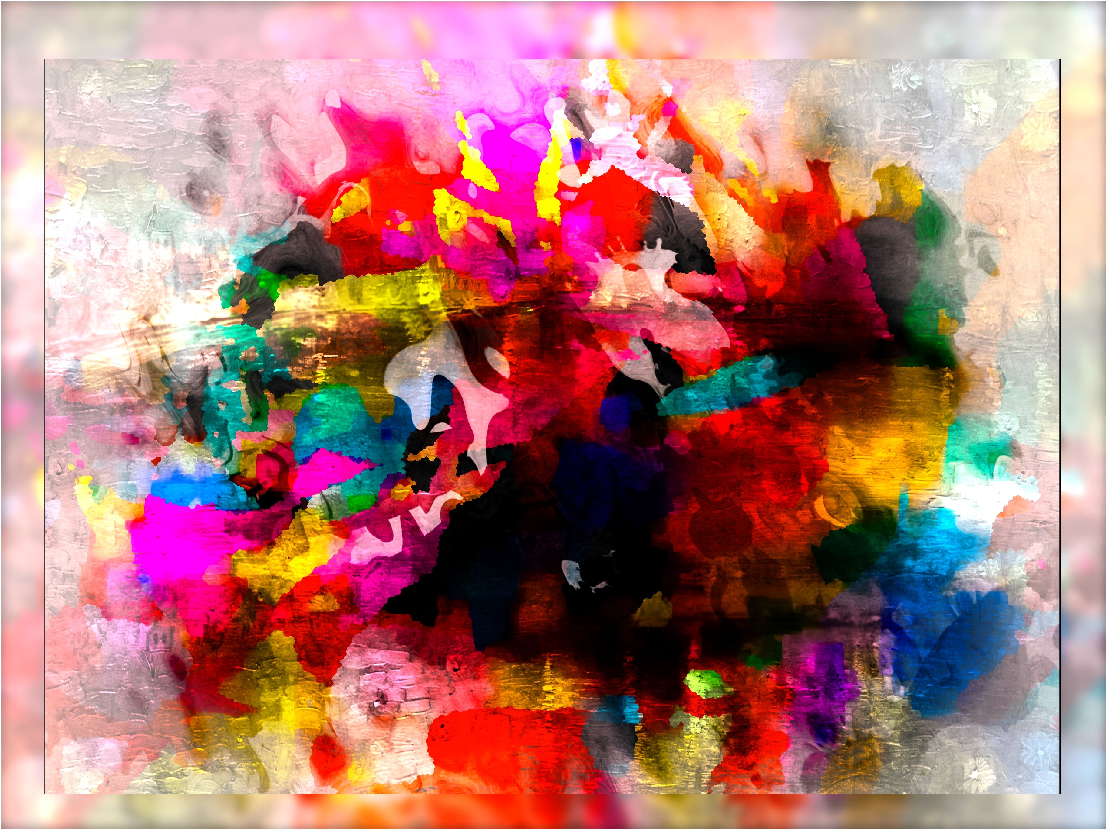 Wallpaper, painting, artwork, yellow, pink, spring, magenta, ART, flower, eye, tulip, petal, photomanipulation, graphics, computer wallpaper, flowering plant, modern art, acrylic paint, floral design, petalstexturelayeredframedigital