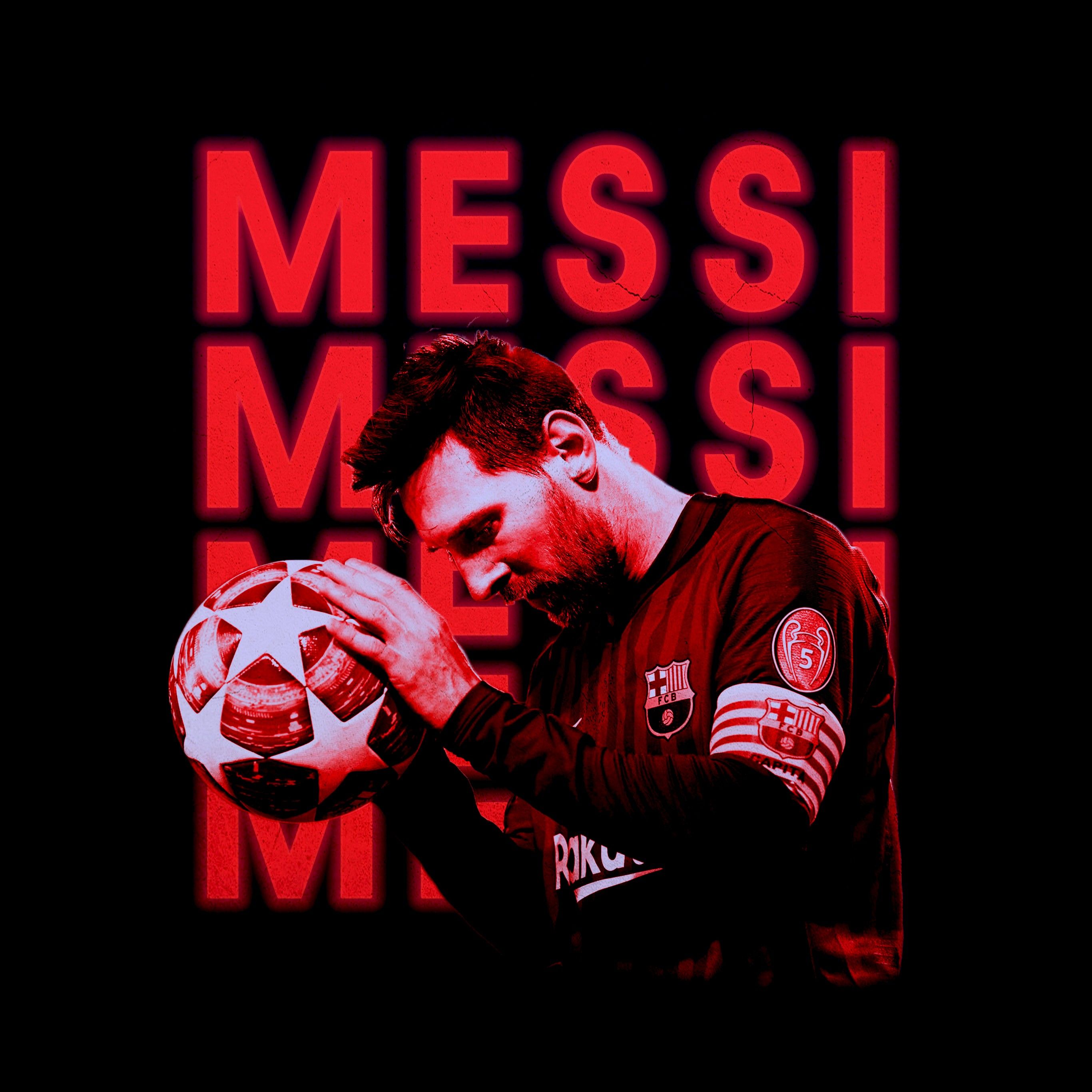 Lionel Messi Wallpaper 4K, Football Player, Black Dark