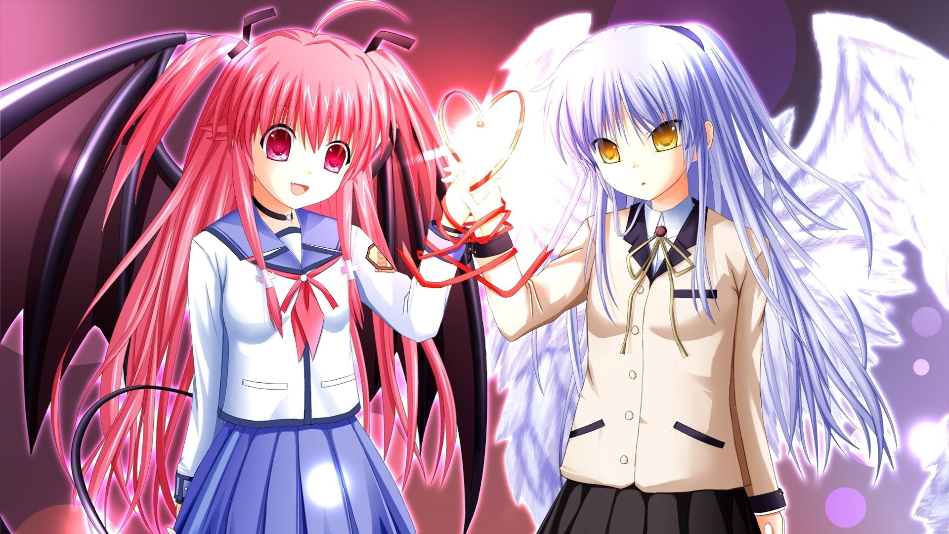 Download wallpaper from anime Angel Beats! with tags: Kanade Tachibana, Microsoft, Yui