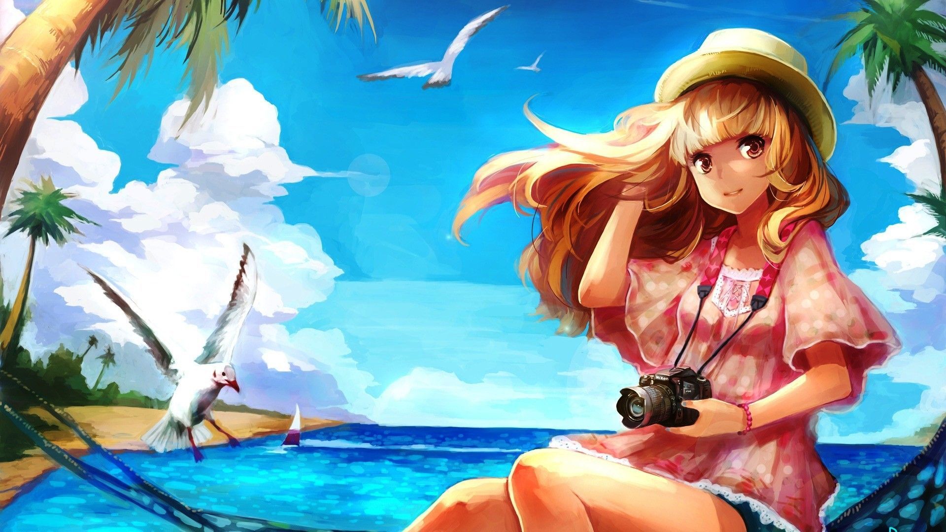 Blonde Anime with Camera HD Wallpaper. Anime summer, Anime, Anime wallpaper