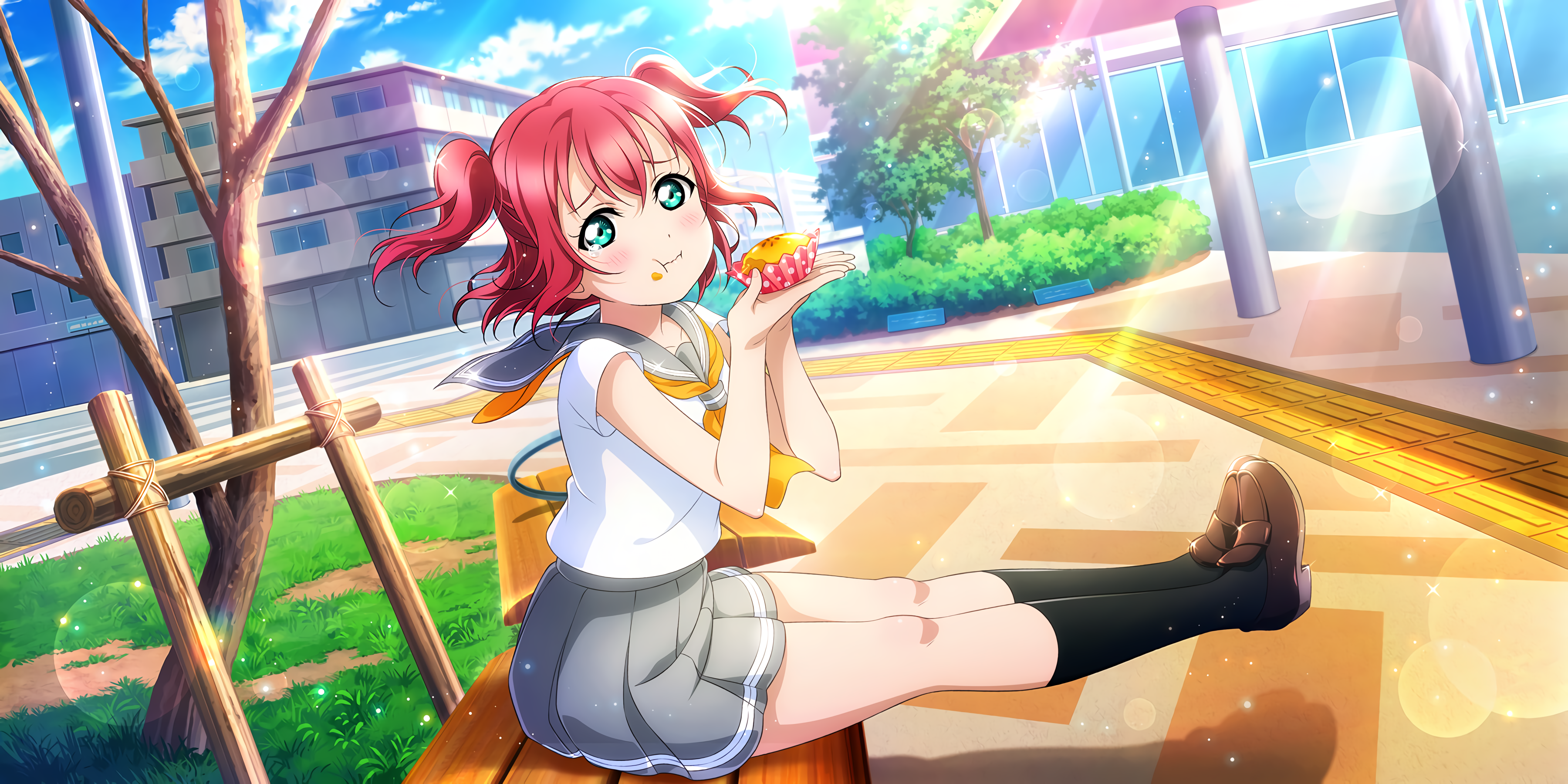 Wallpaper, Love Live, Love Live Series, Love Live Sunshine, Kurosawa Ruby 3600x1800