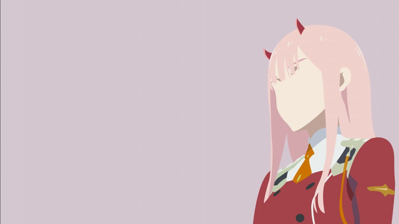 darling in the franxx zero two with light purple background HD anime Wallpaper