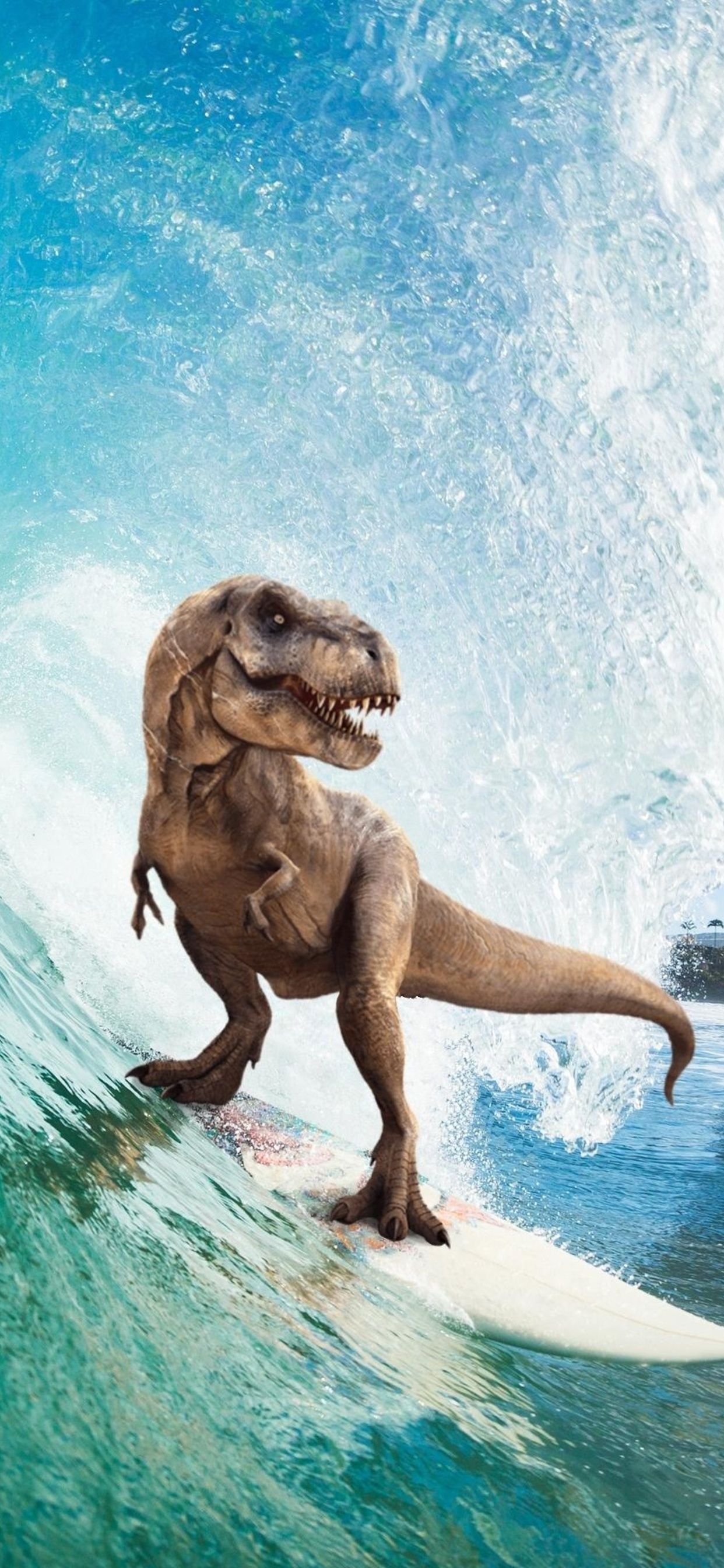 Surfing T Rex iPhone XS MAX HD 4k Wallpaper, Image, Background, Photo and Picture