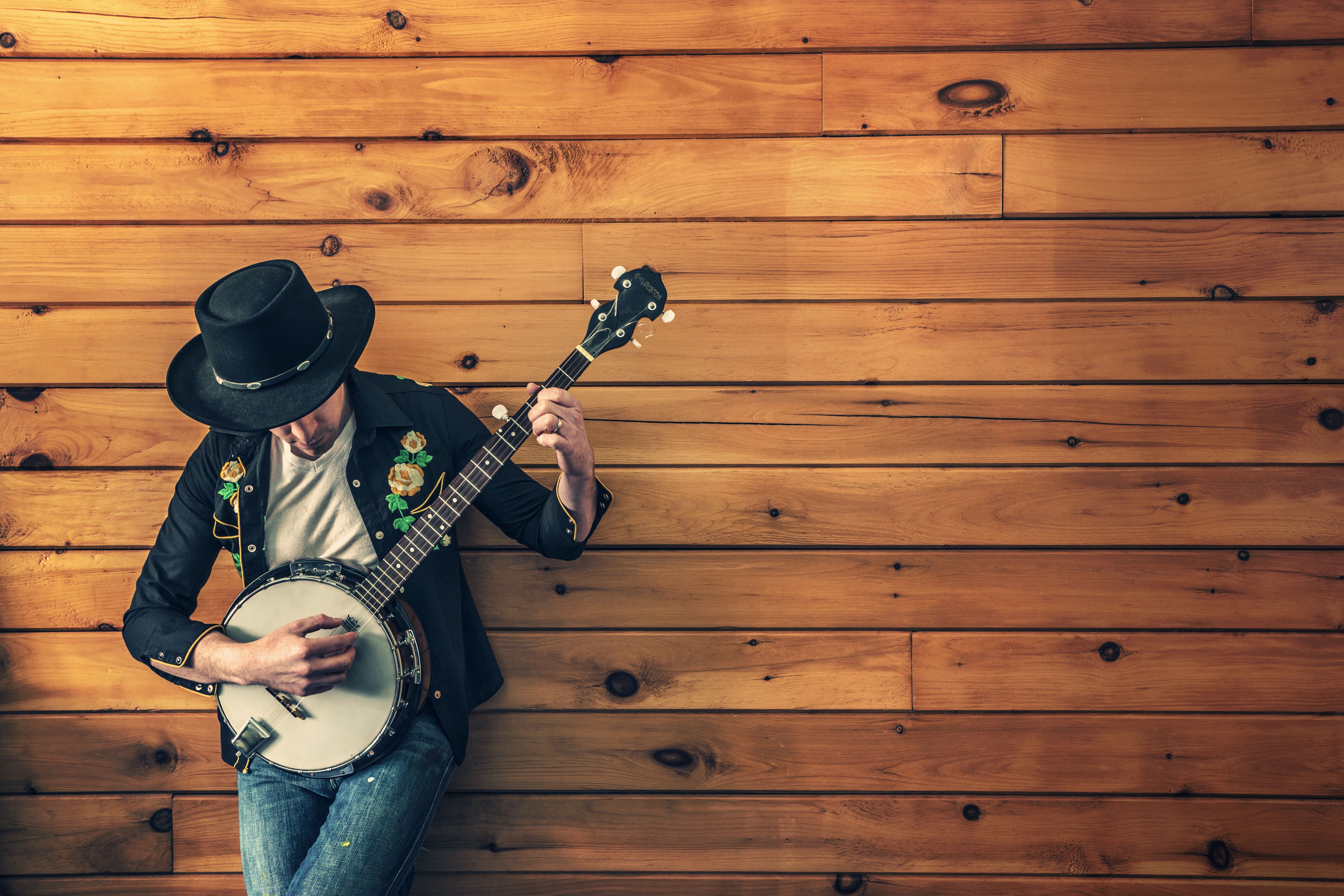 Banjos Brown Country Instruments Musician 4K wallpaper