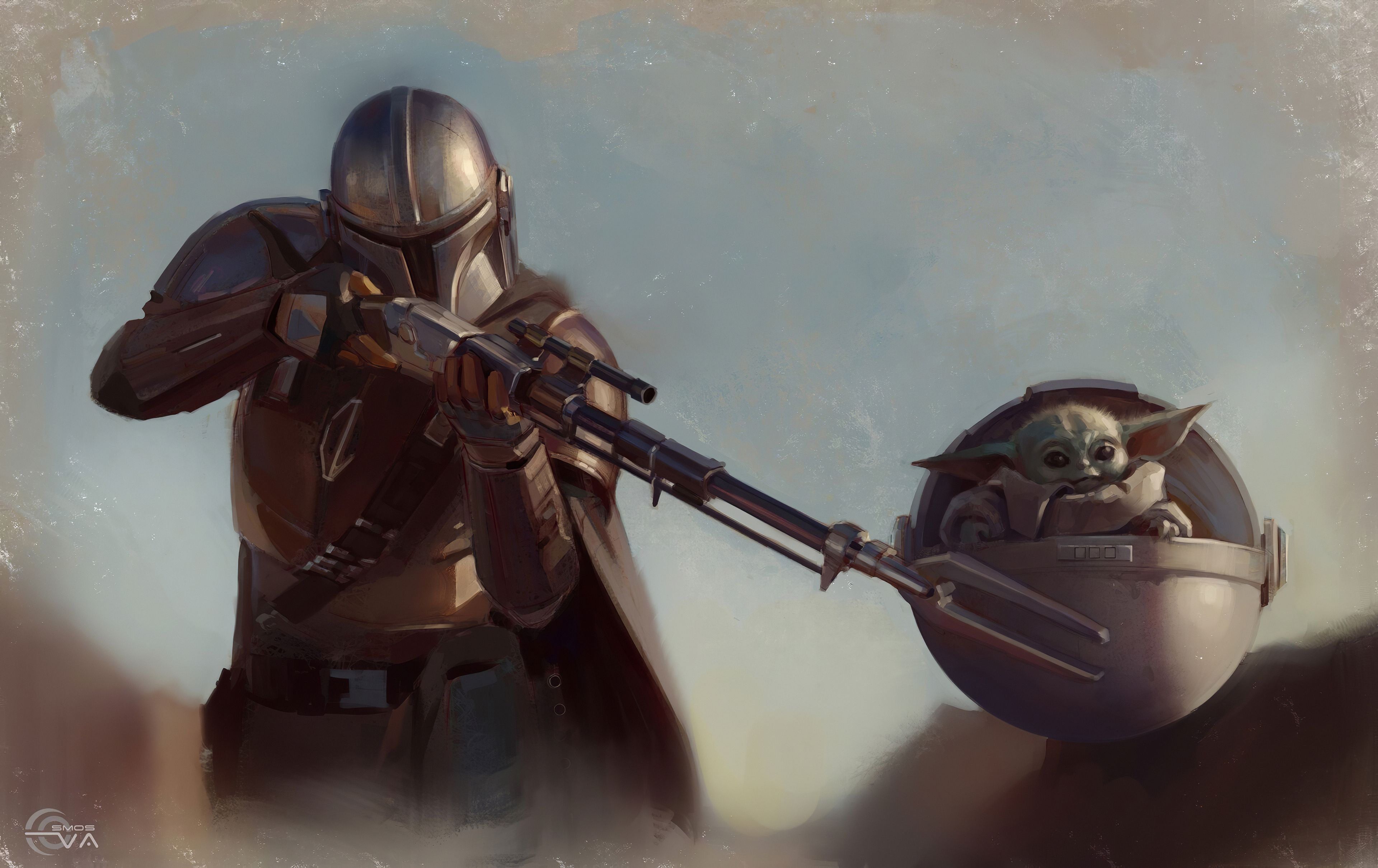 Mandalorian With Baby Yoda Wallpapers - Wallpaper Cave