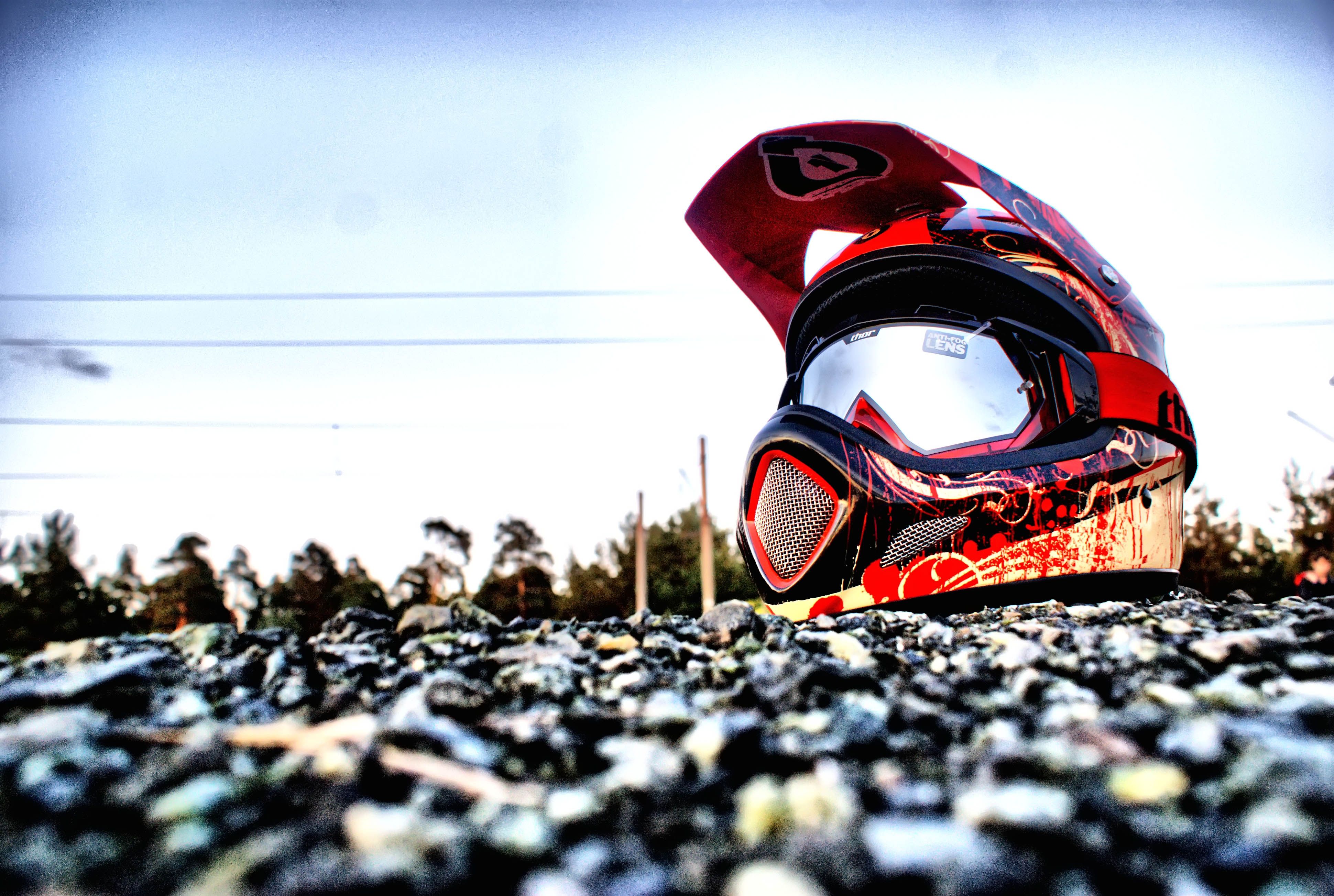 Red Mountain Bike Helmet. Mountain bike helmets, Motocross, Bike helmet