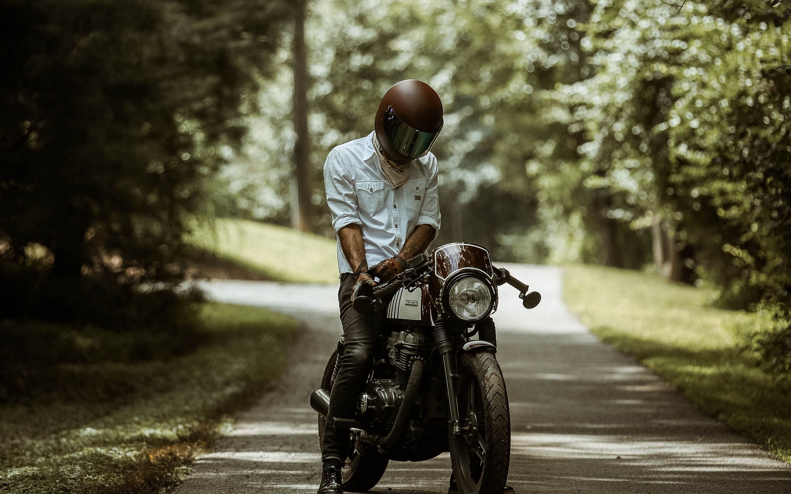 Motorcyclist, Motorcycle, Helmet, Road, Summer Wallpaper & Background Image