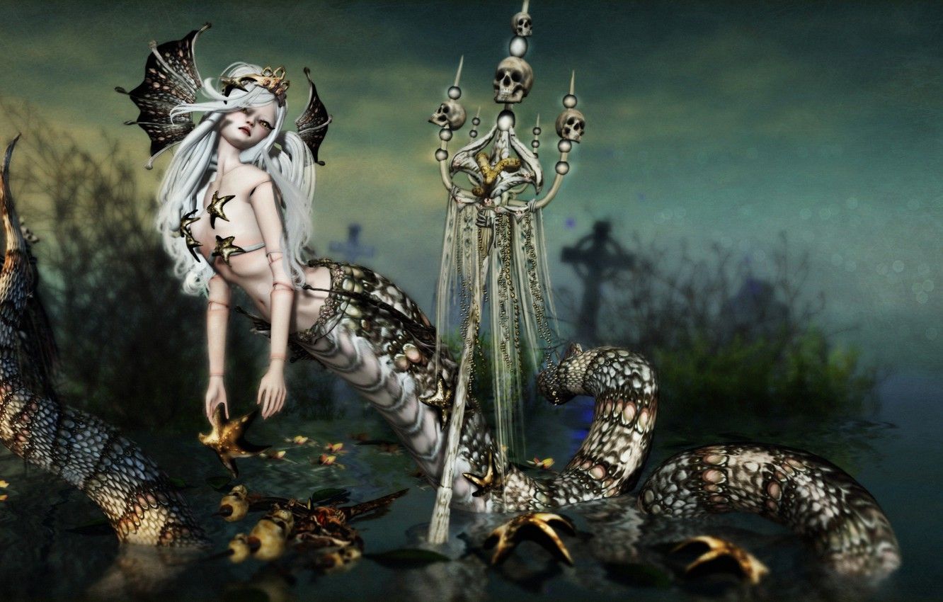 Wallpaper sake, snake, monster, lamia, mythologic, by kynne image for desktop, section фантастика