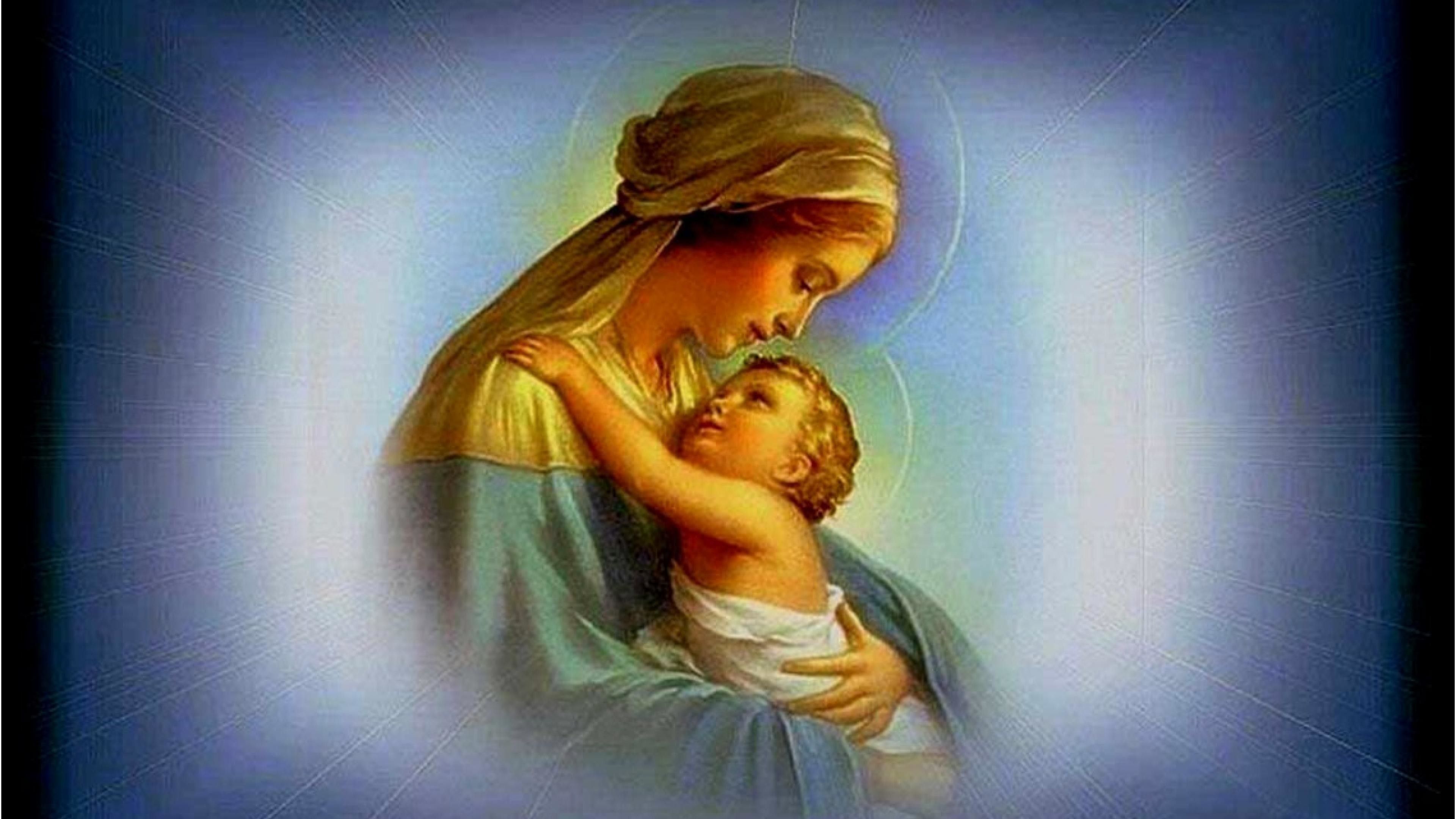 Boy Touches Image Of Mary And Jesus Data Src Widescreen Mary And Jesus