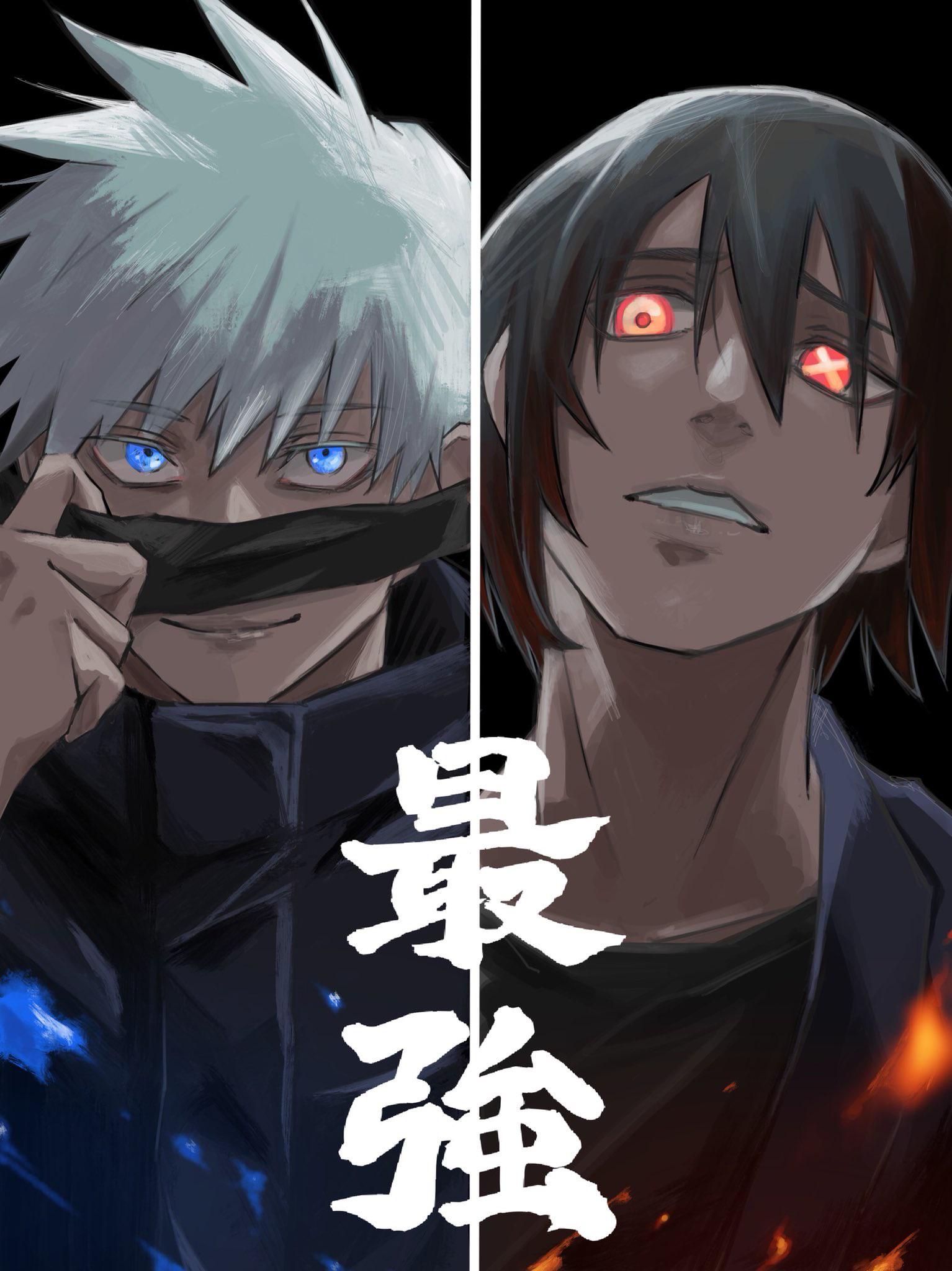 An epic crossover between Gojo and Benimaru of Fire Force.: JuJutsuKaisen