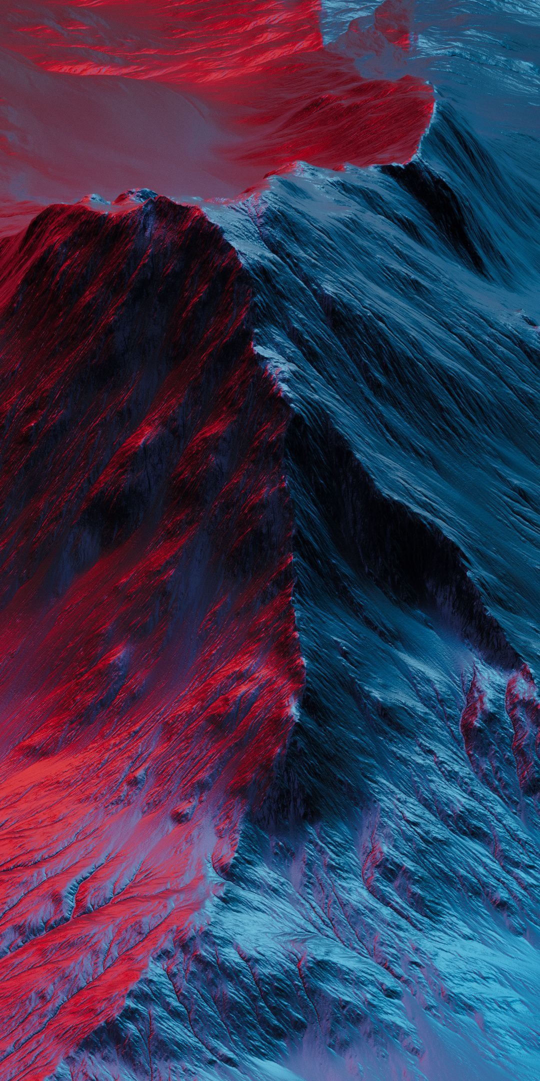 Mountain, Neon, Red Blue, Redmibook Wallpaper. Neon Wallpaper, Landscape Wallpaper, Phone Wallpaper Image