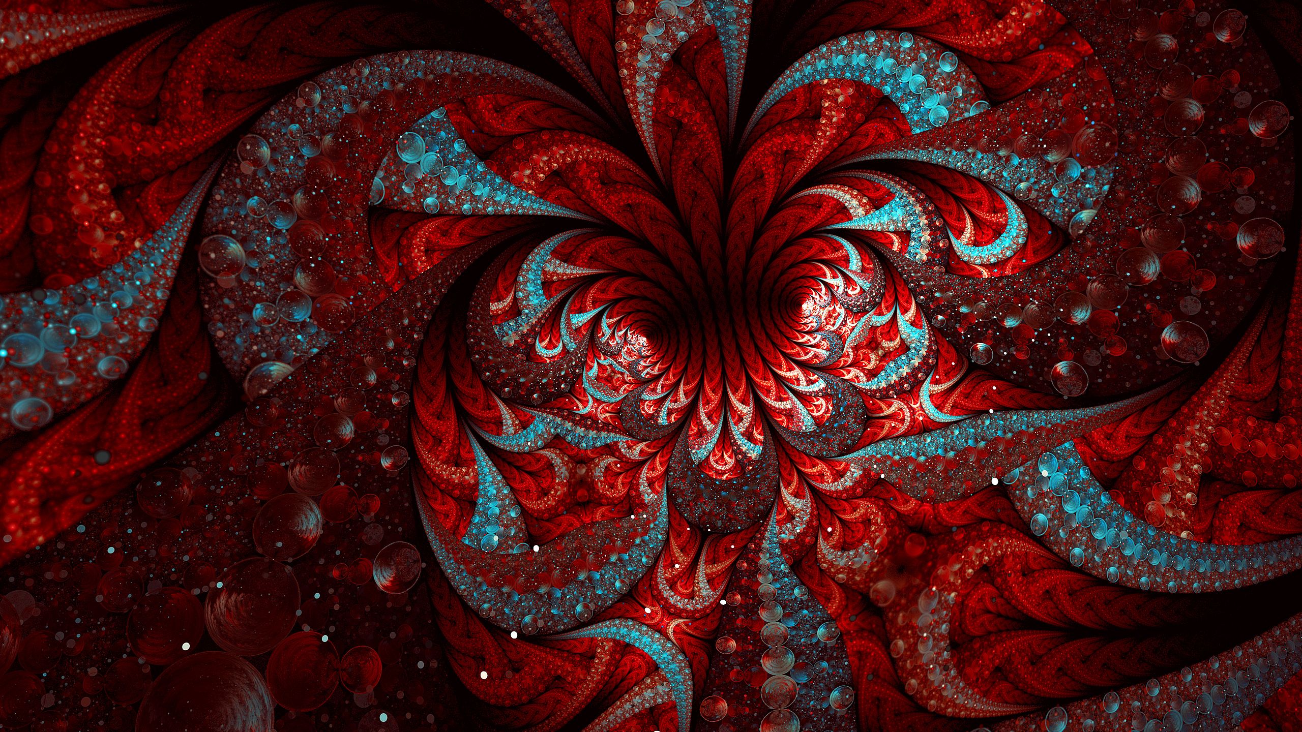 Apophysid Red Blue Chaotica Digital Art, HD Abstract, 4k Wallpaper, Image, Background, Photo and Picture